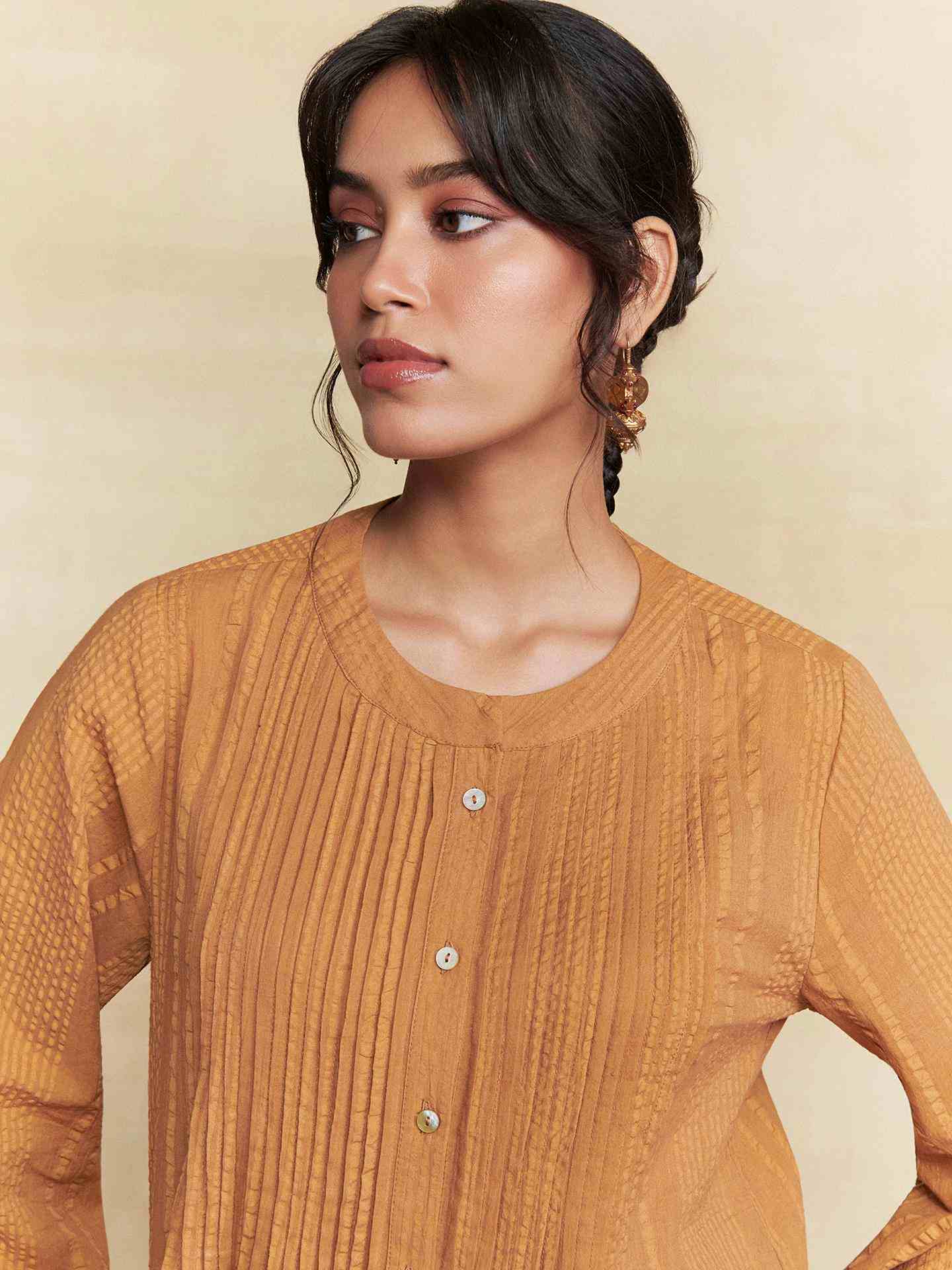 Brown Ridhi Solid Shirt