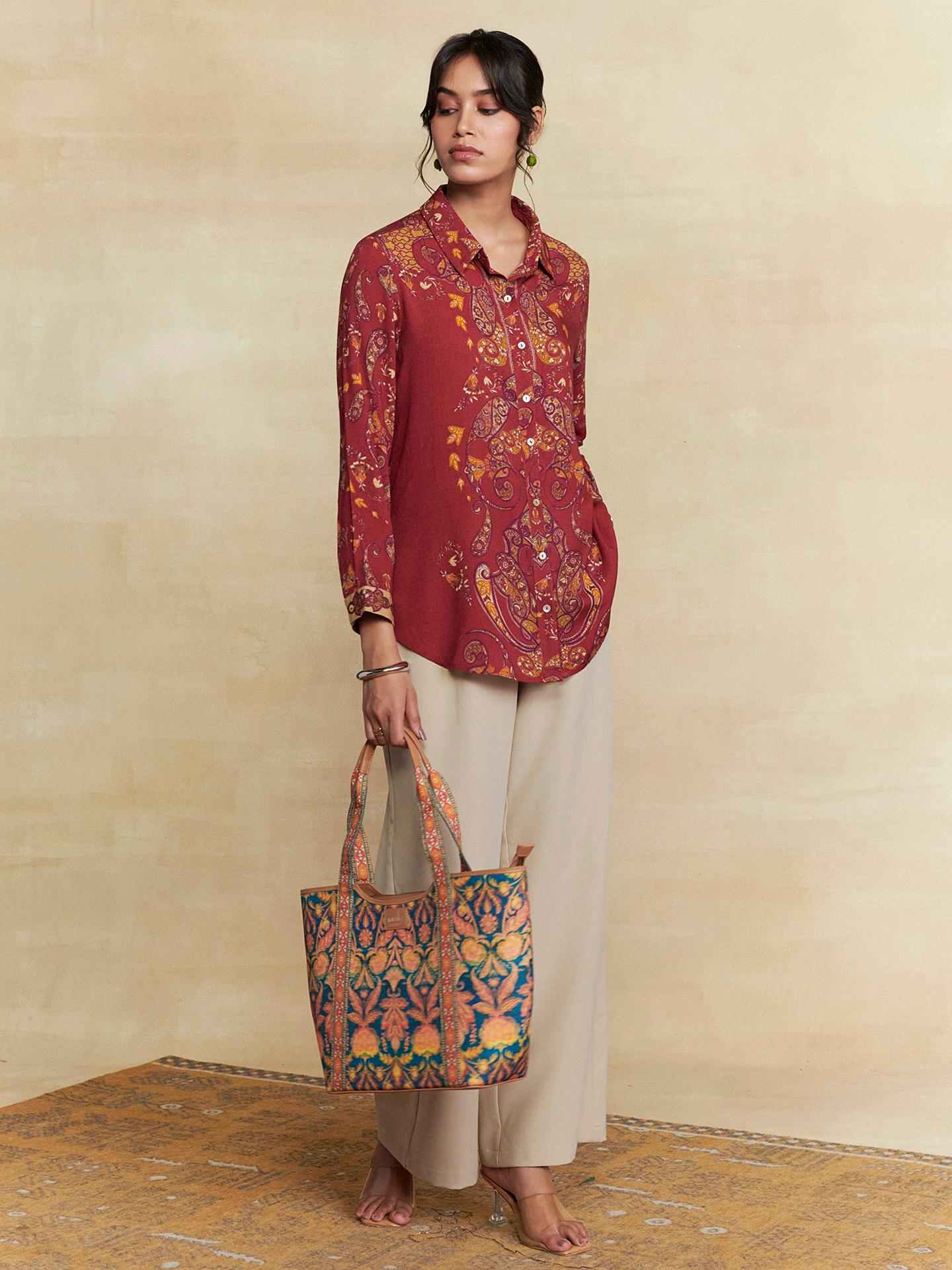 Maroon Dandelion Shirt