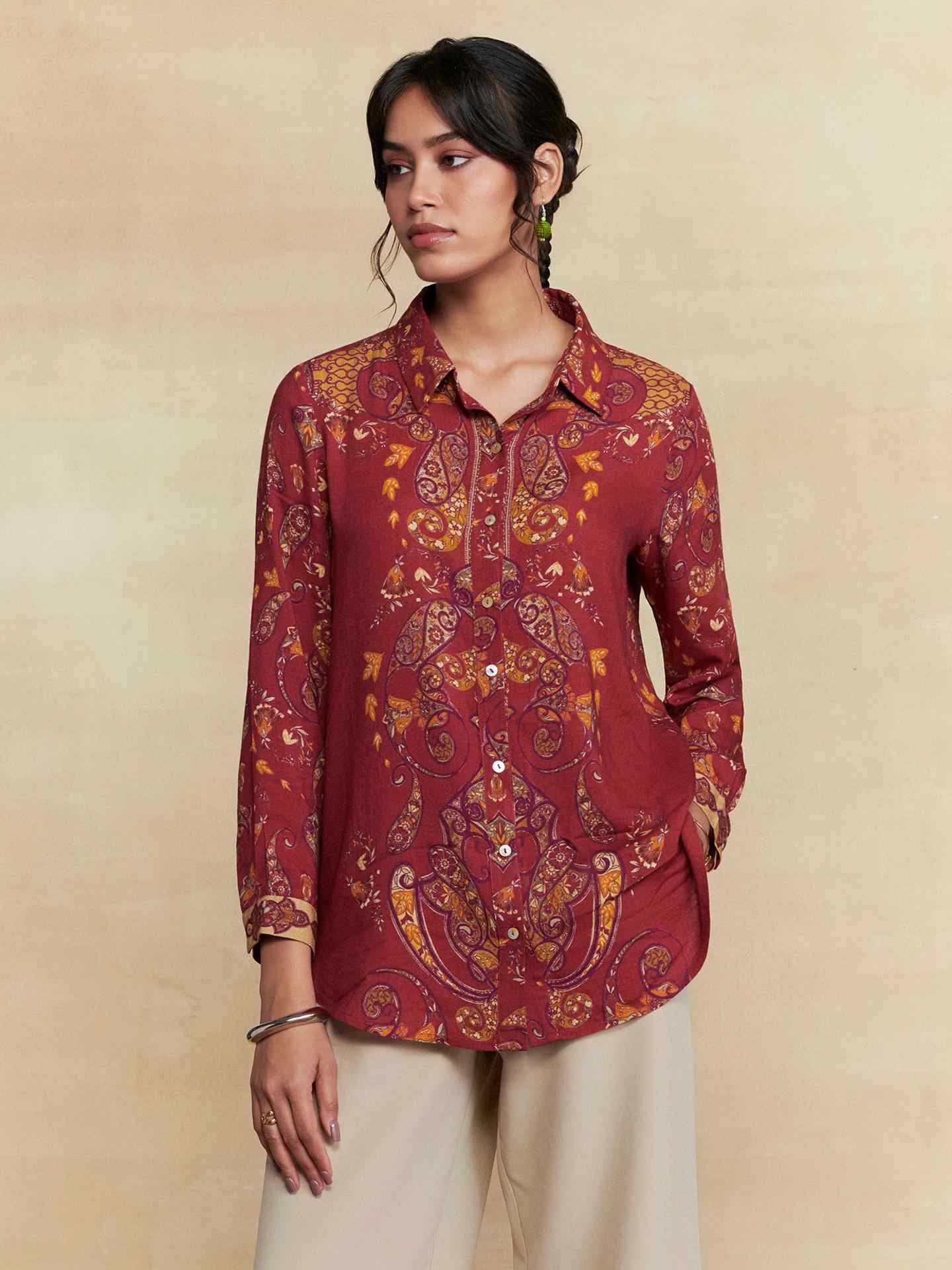 Maroon Dandelion Shirt