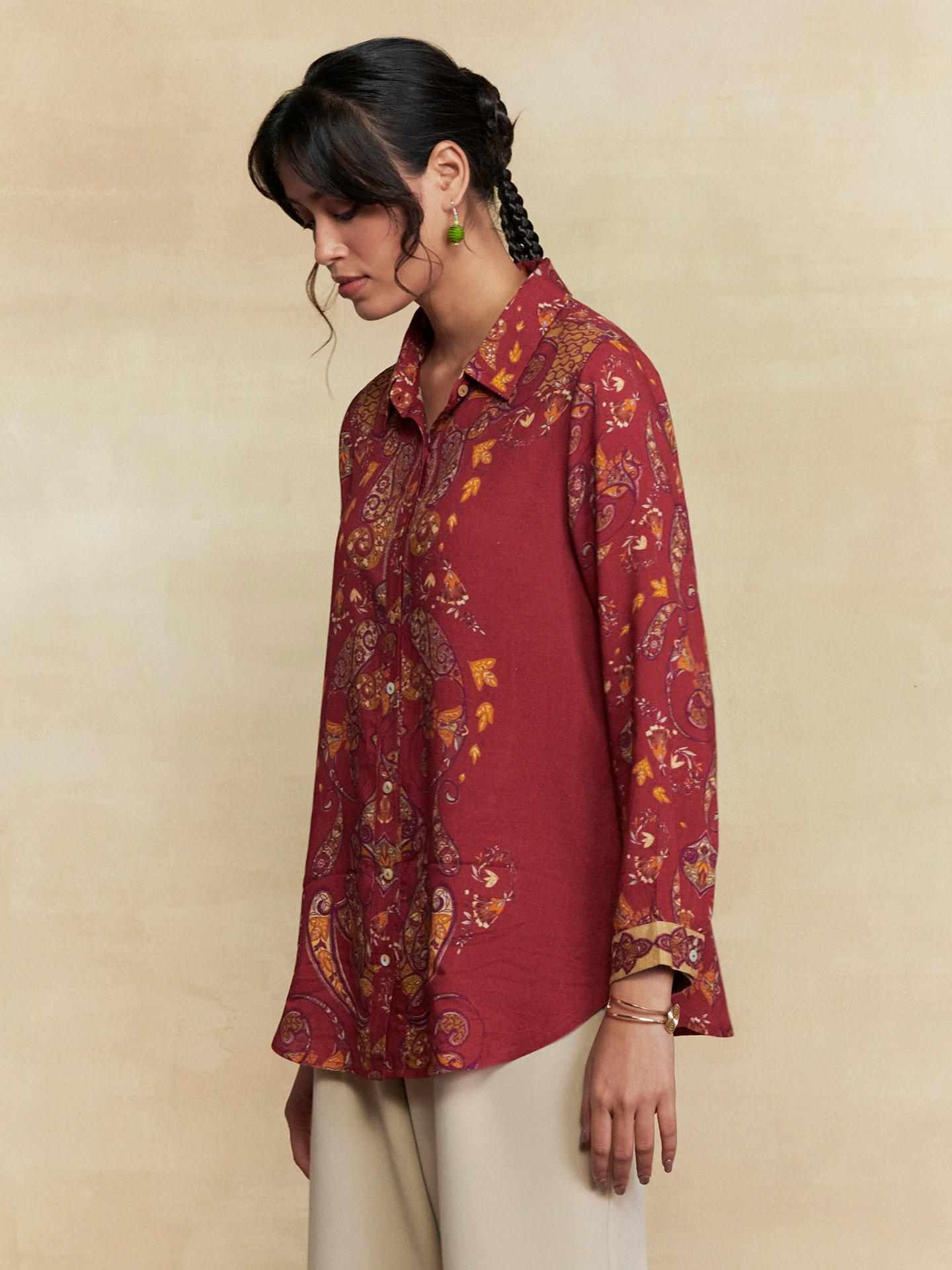 Maroon Dandelion Shirt