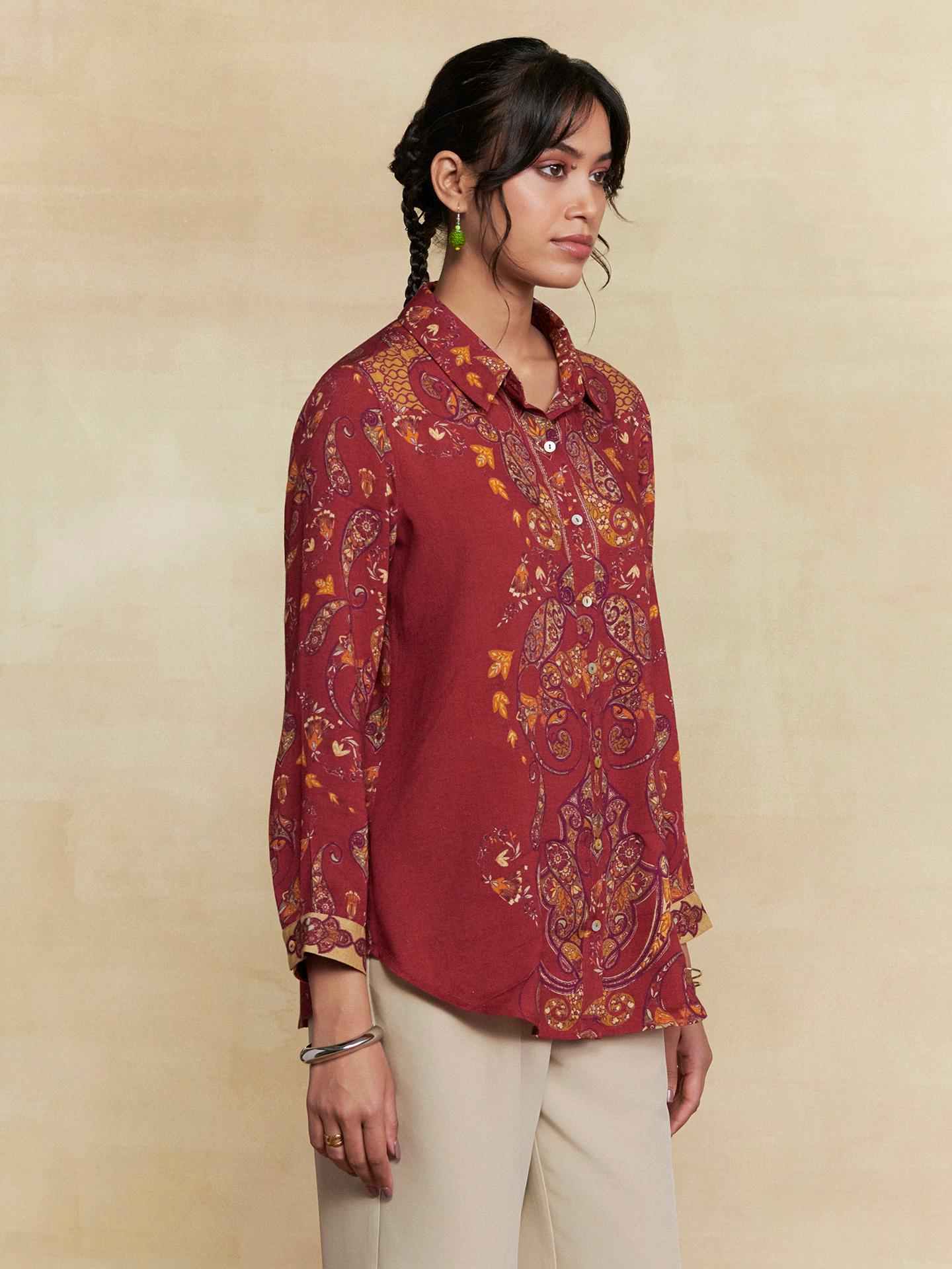 Maroon Dandelion Shirt