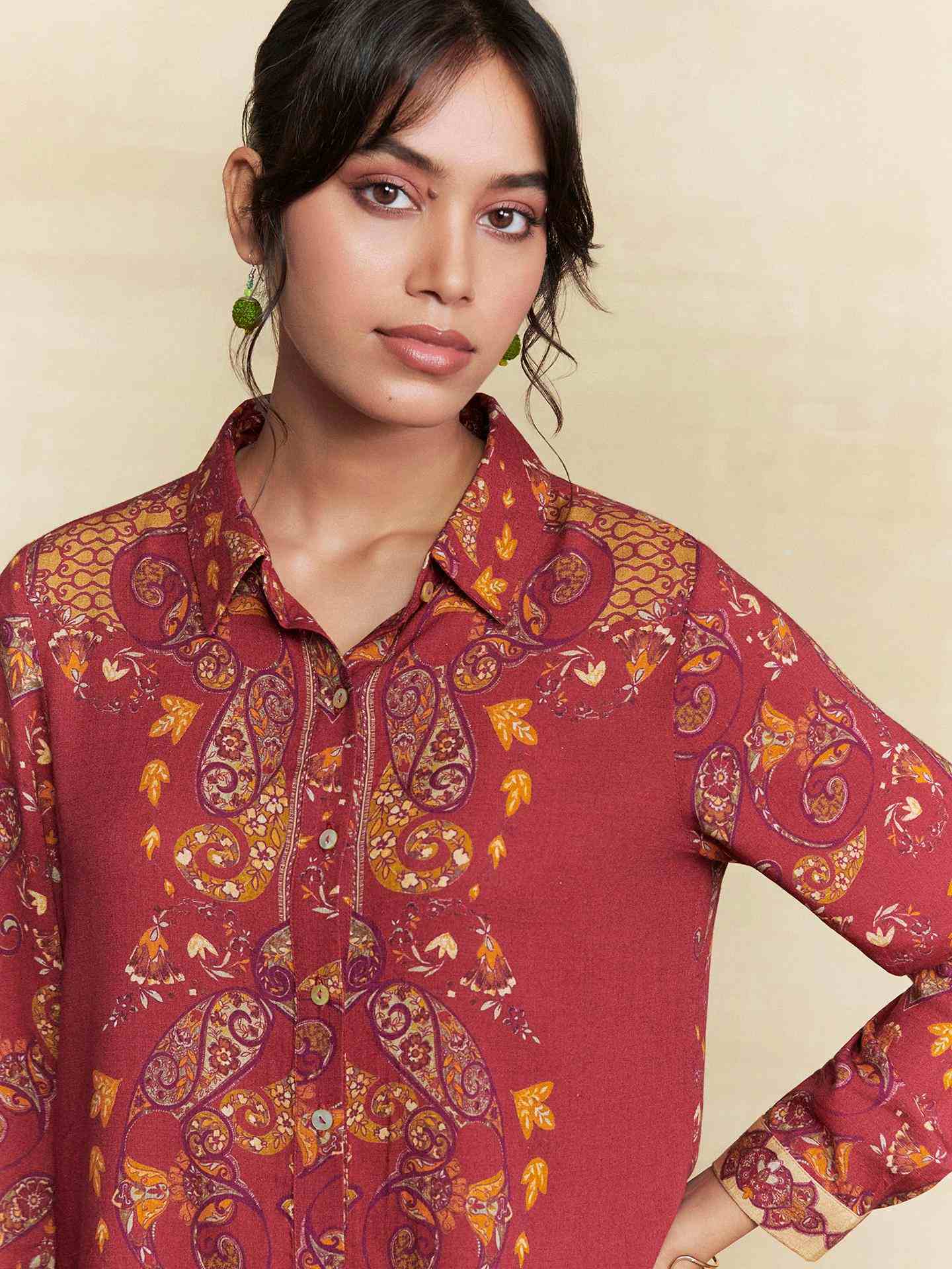 Maroon Dandelion Shirt