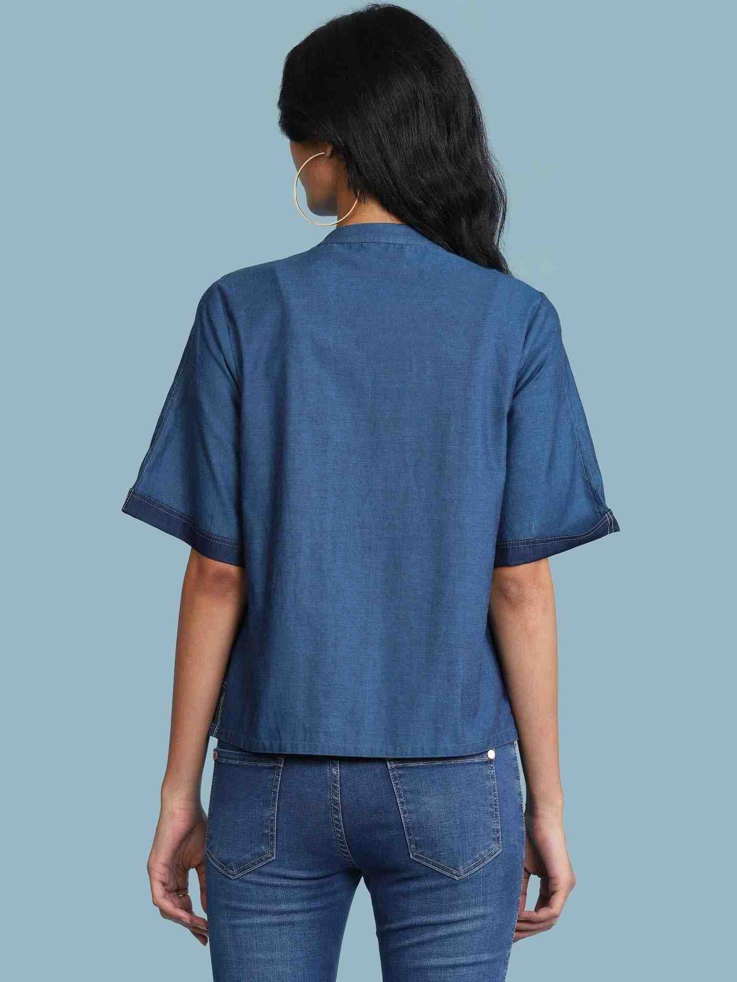 Blue Tulika Solid Shirt