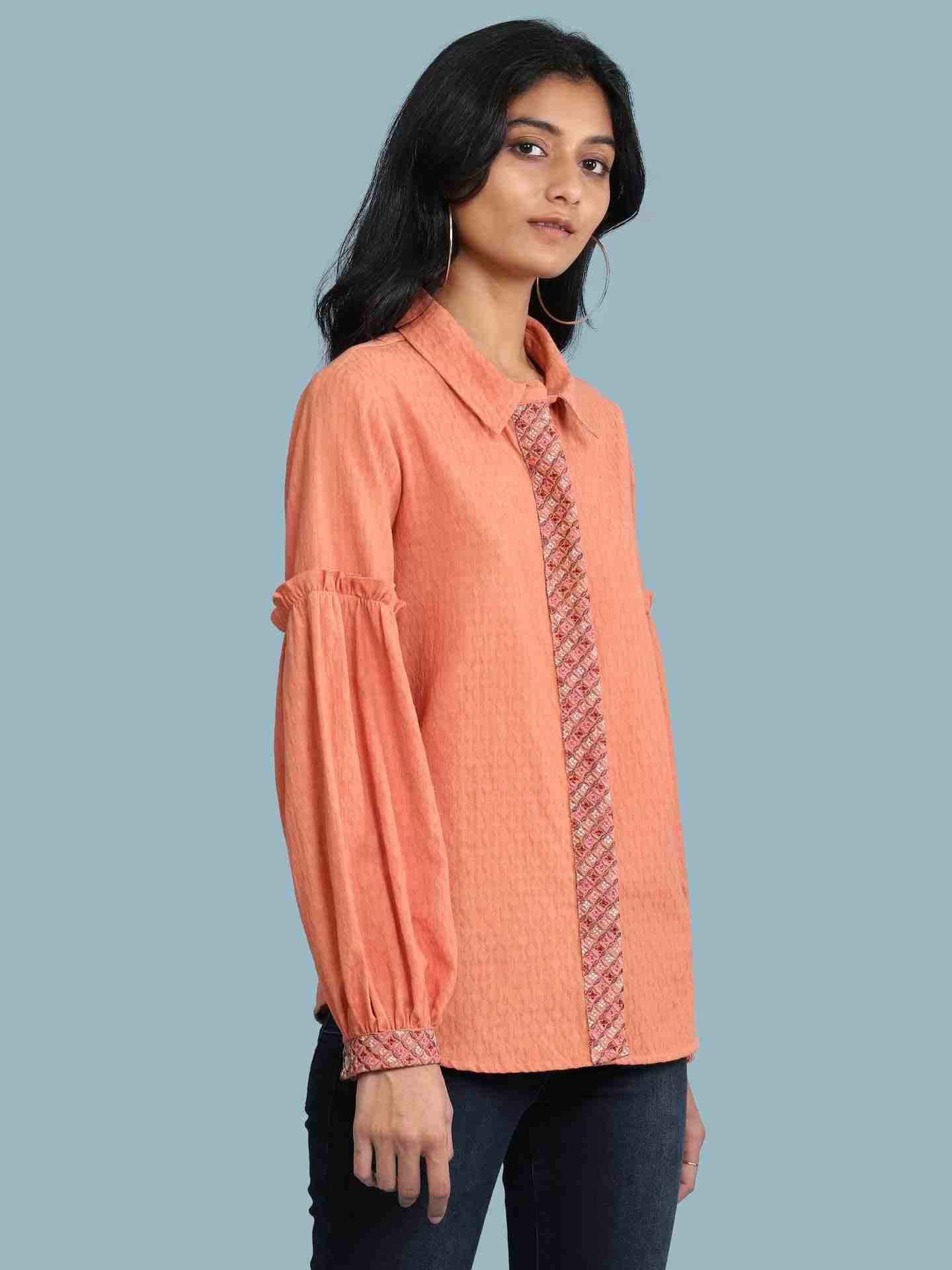 Peach Arcadia Solid Shirt