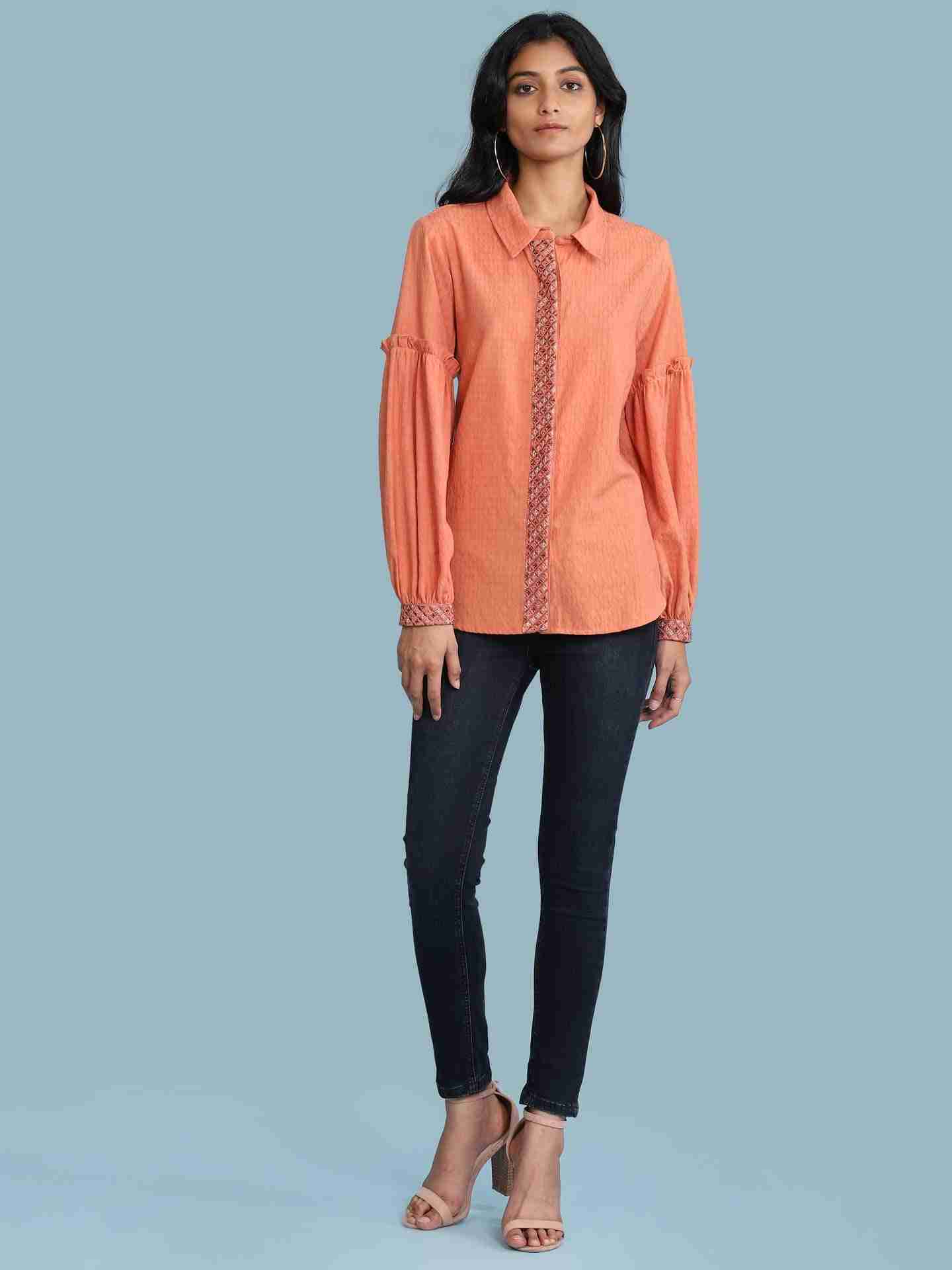 Peach Arcadia Solid Shirt