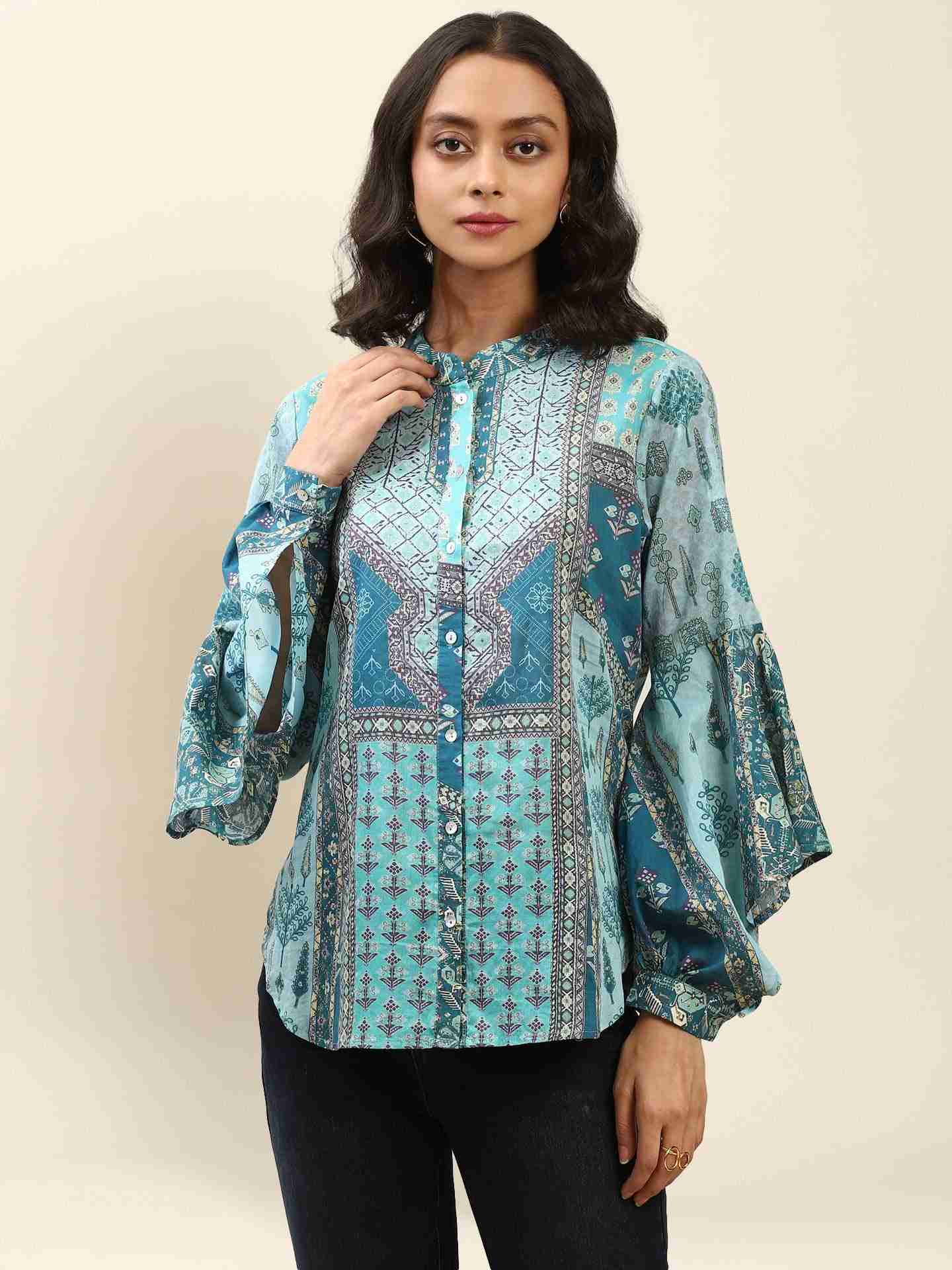 Blue Avadh Shirt