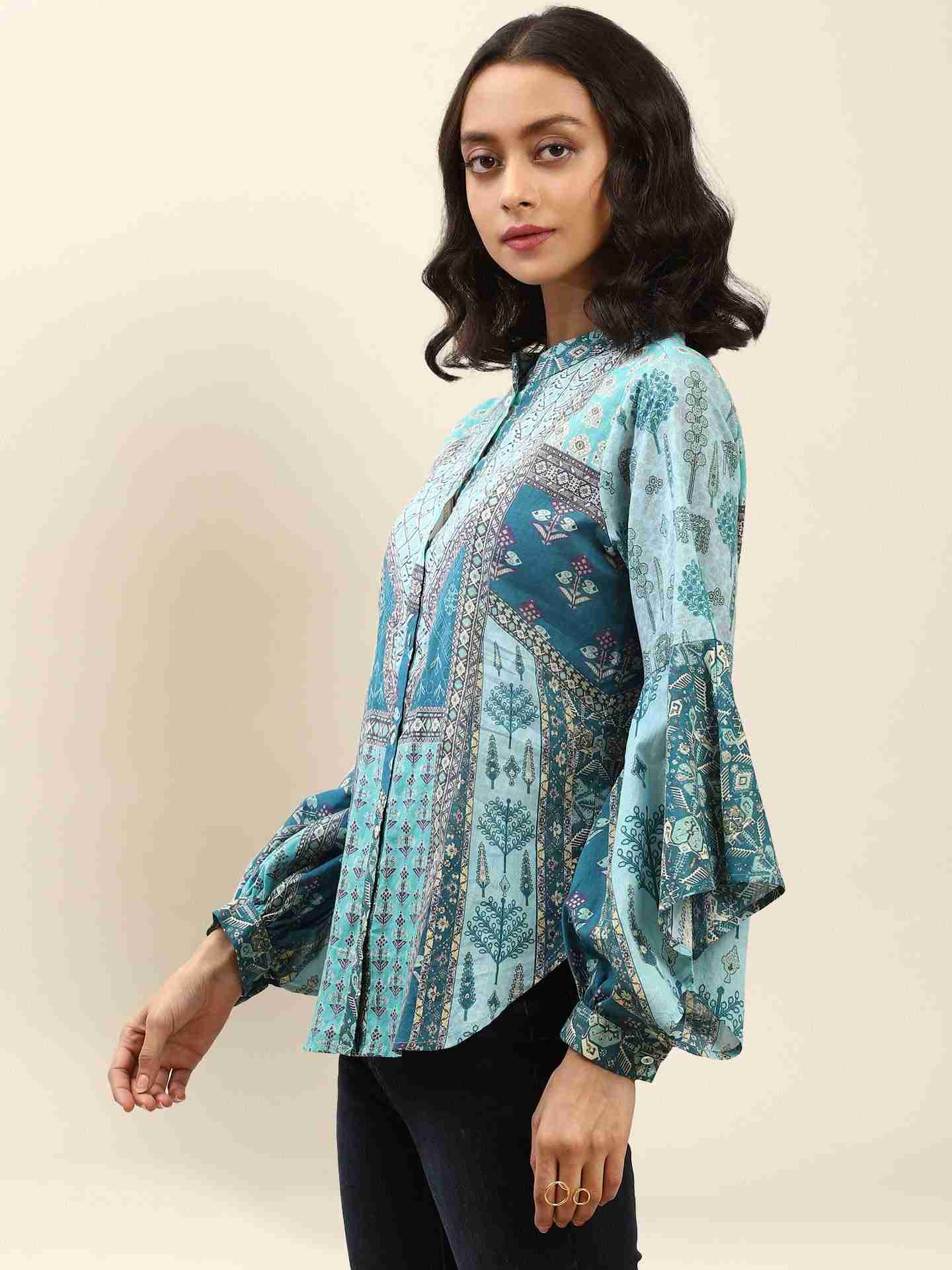 Blue Avadh Shirt