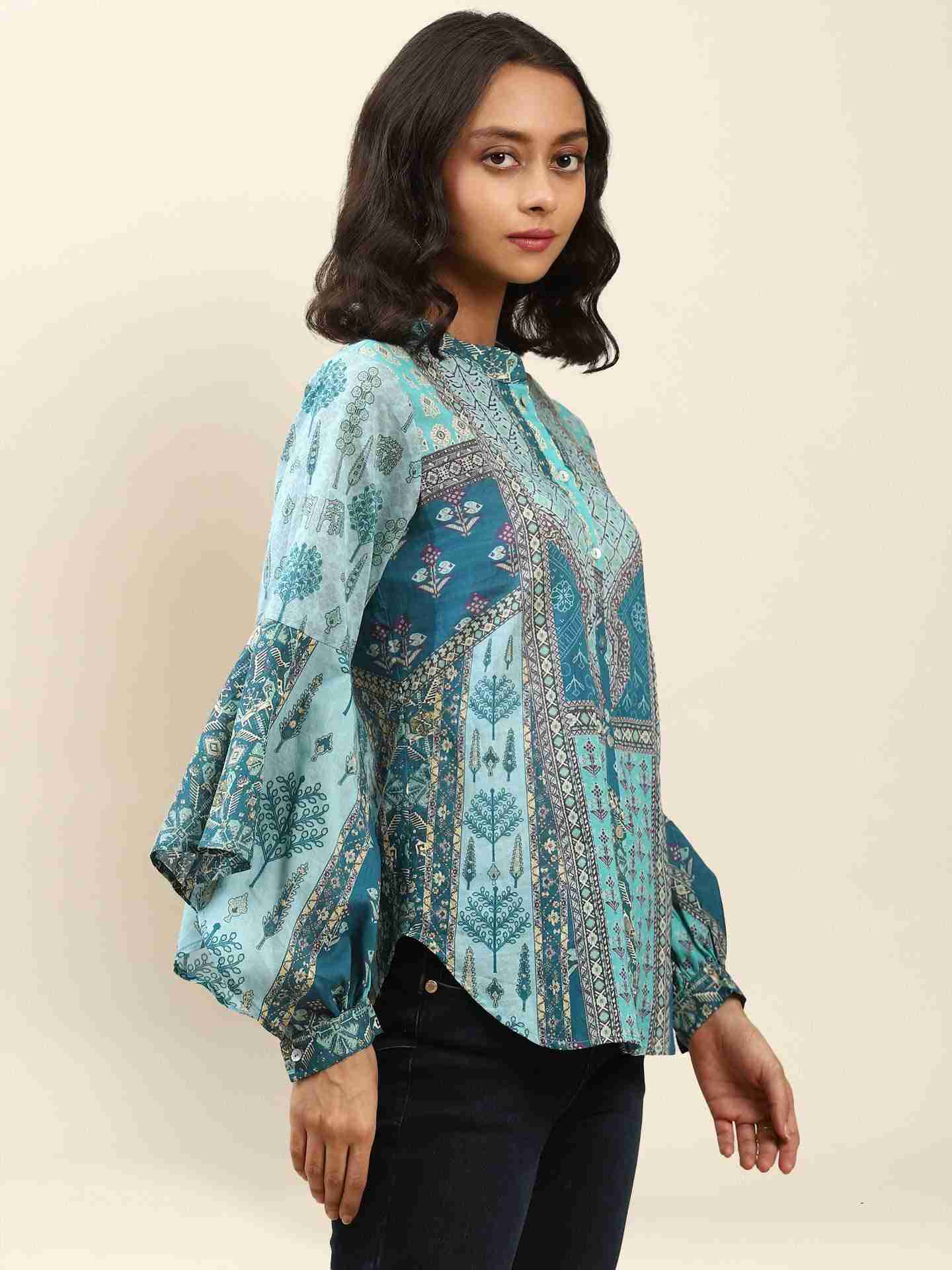 Blue Avadh Shirt
