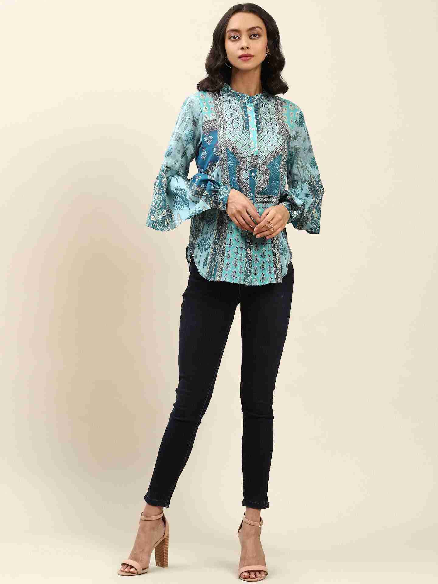 Blue Avadh Shirt