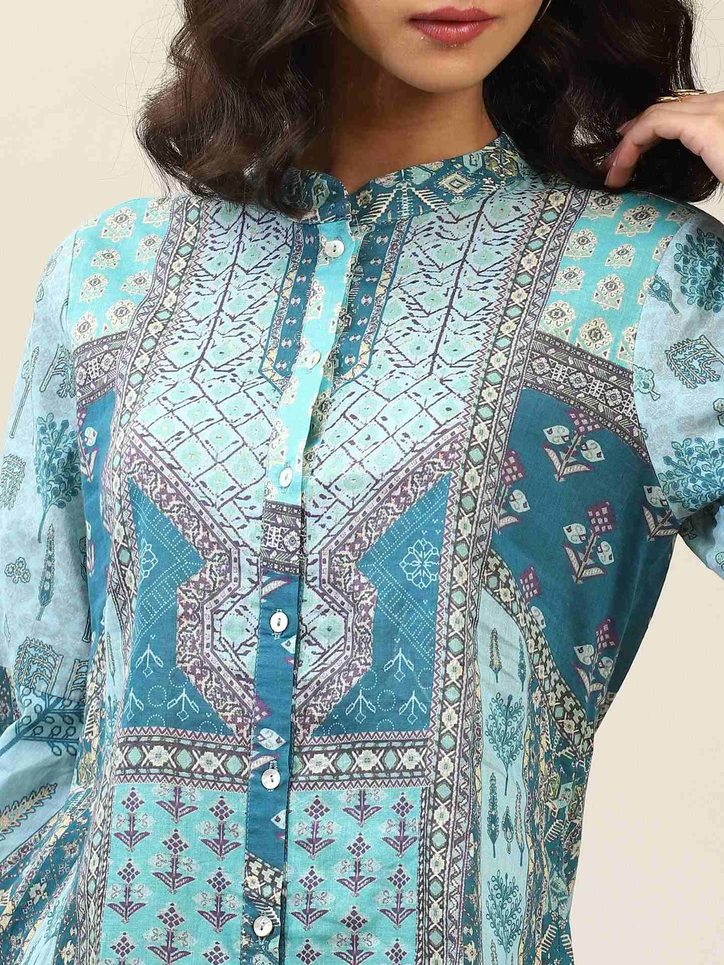 Blue Avadh Shirt