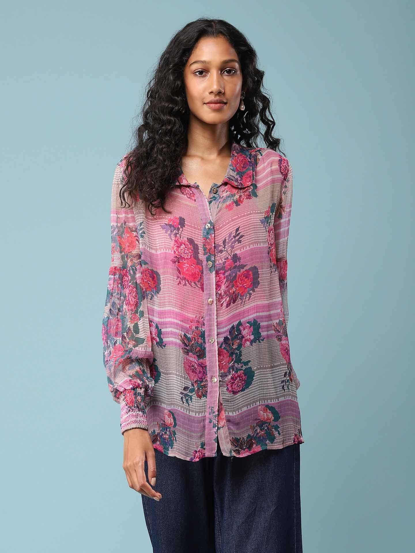Lavender Floric Shirt