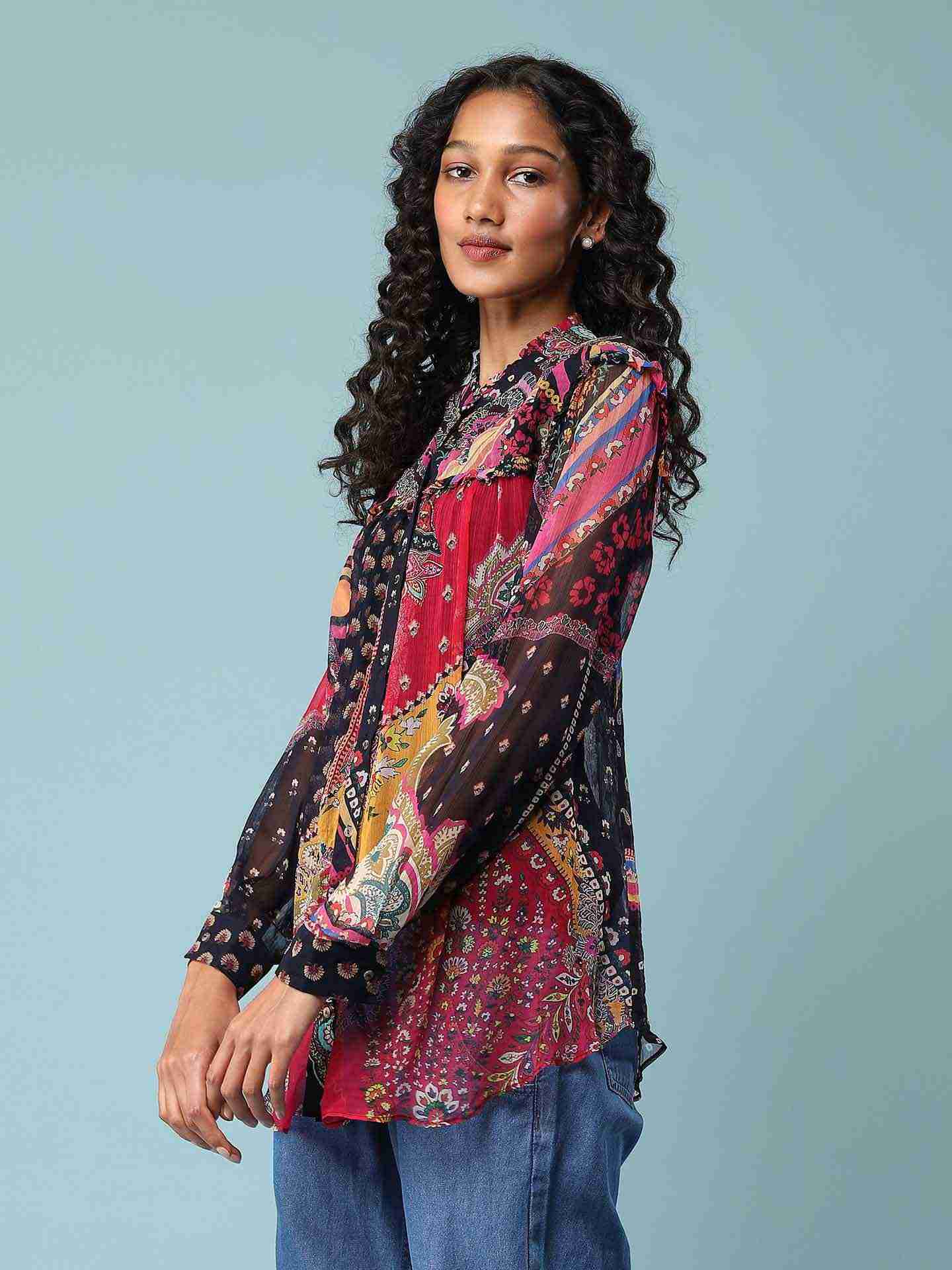 Black Patch Paisley Shirt