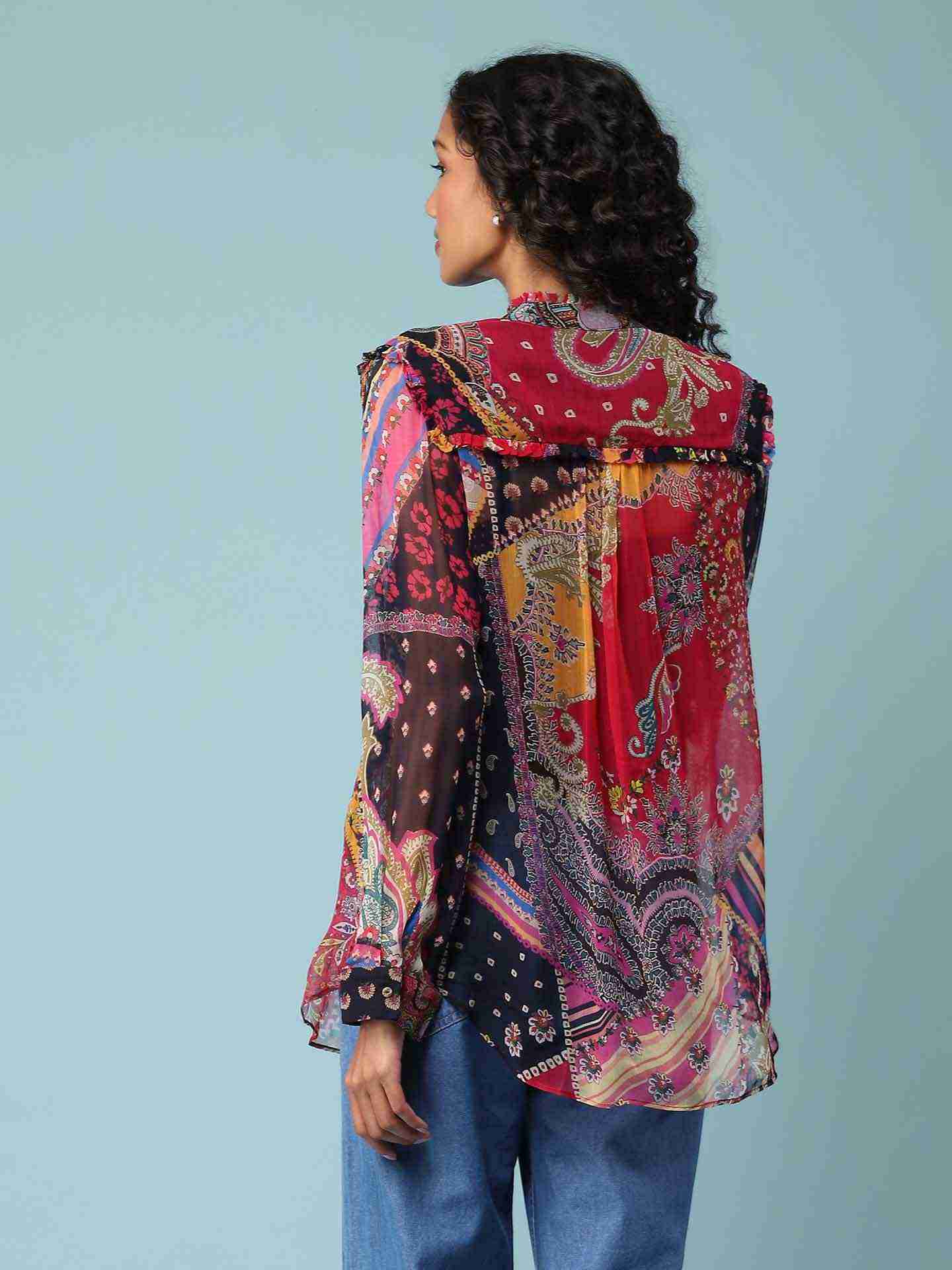 Black Patch Paisley Shirt