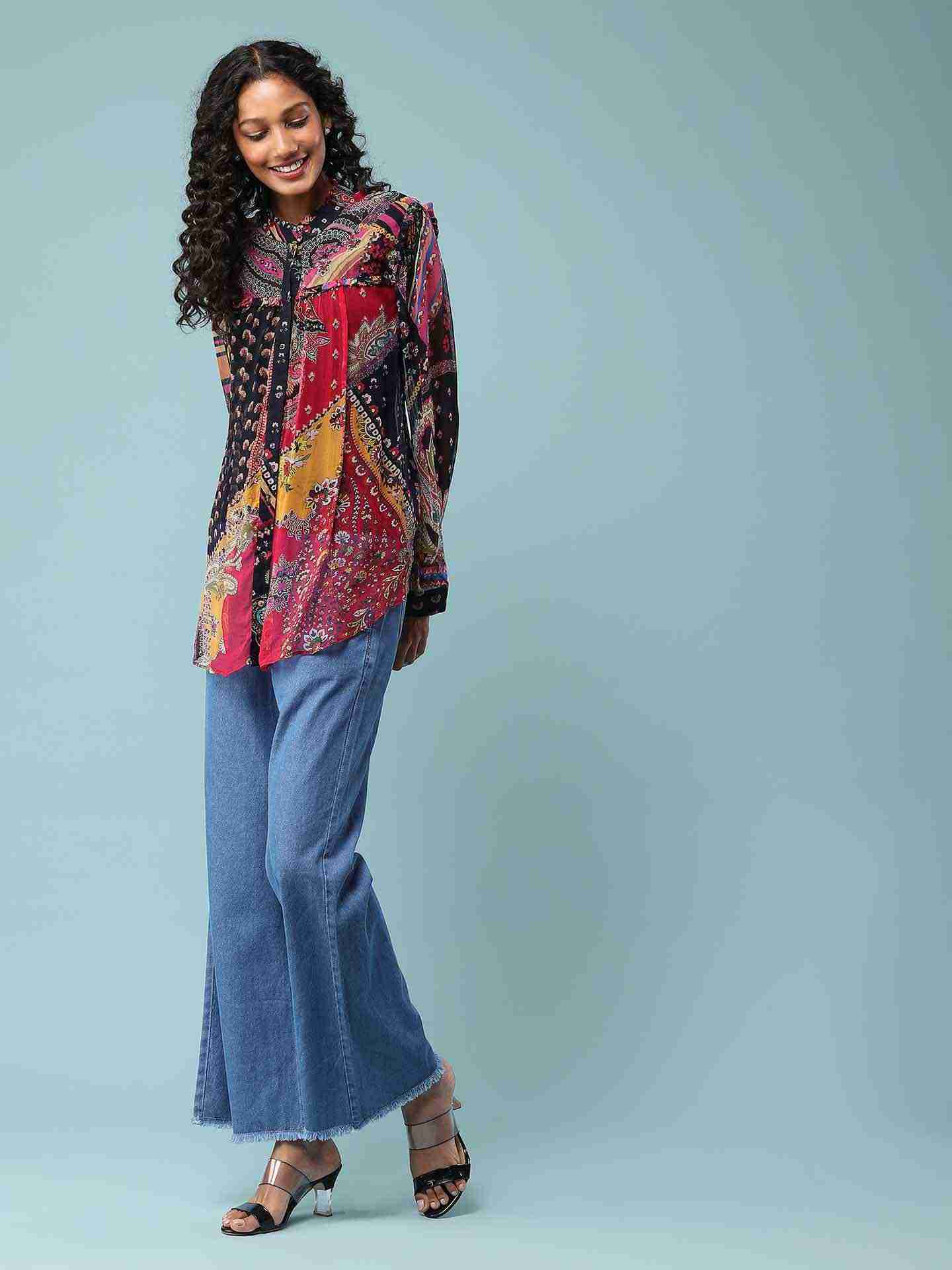 Black Patch Paisley Shirt