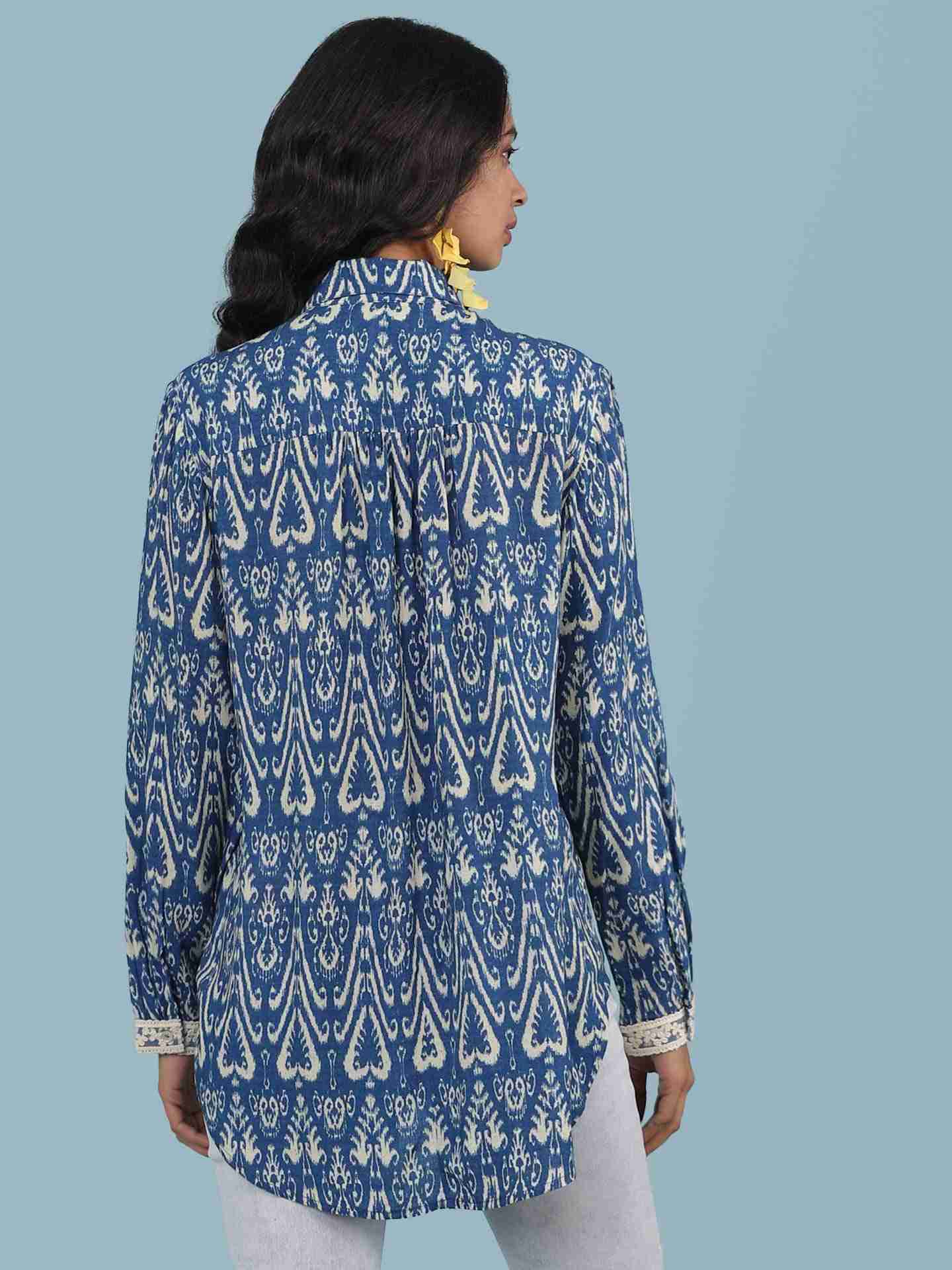 Blue Ikat Pop Shirt