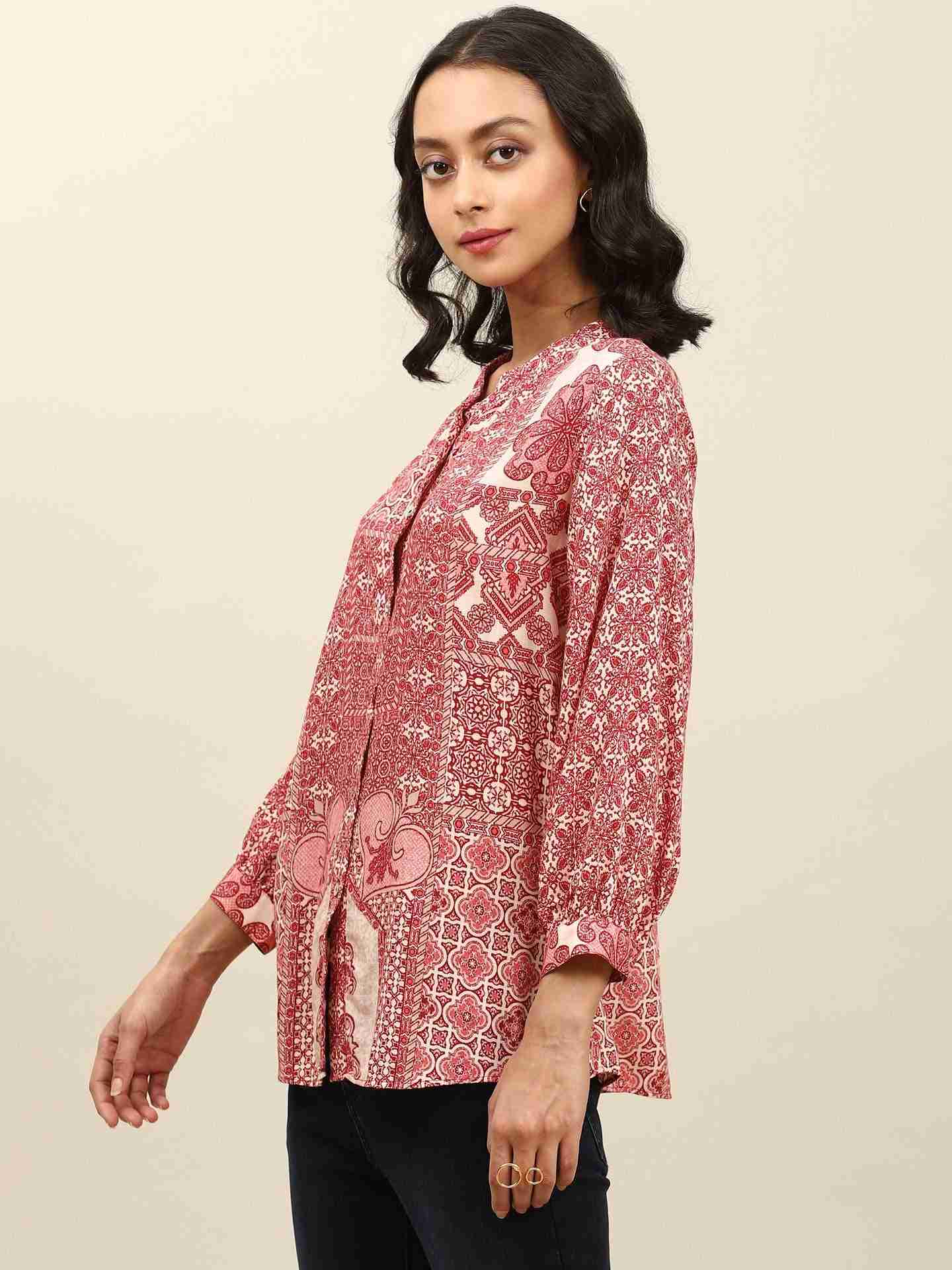 Burgandy Neeldhun Shirt