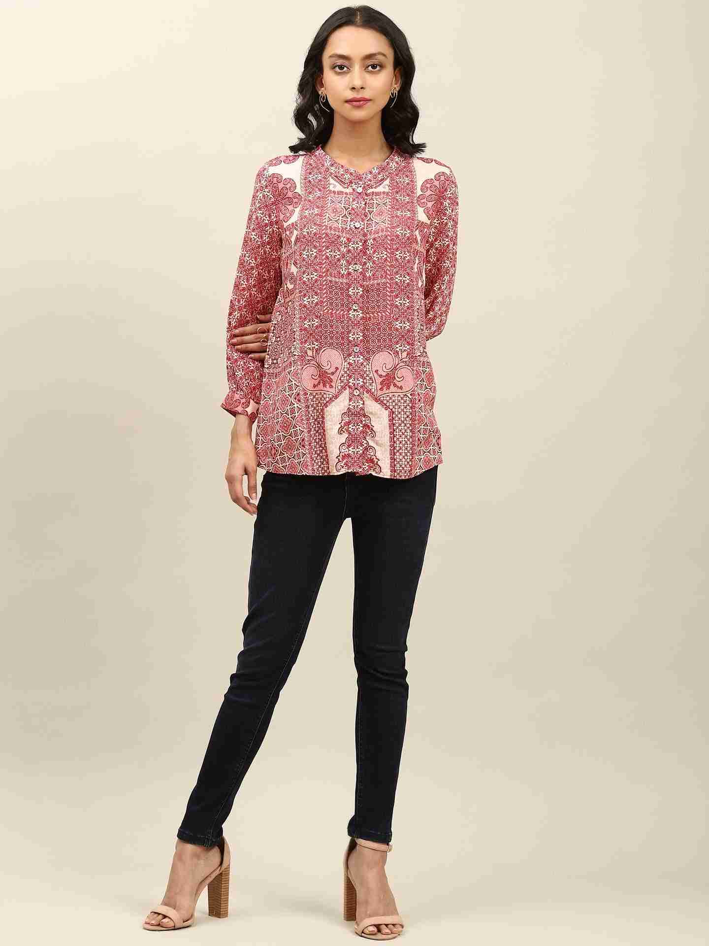 Burgandy Neeldhun Shirt