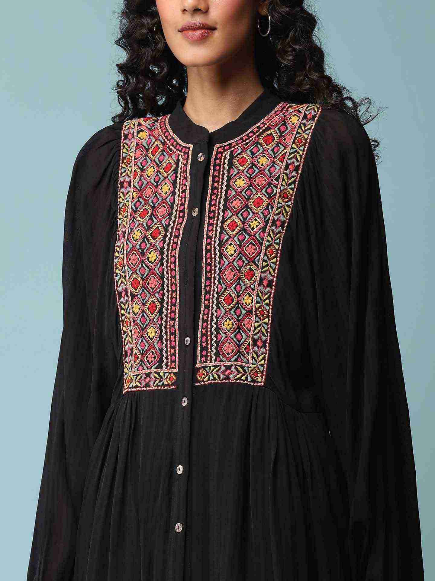 Black Patch Paisley Solid Shirt