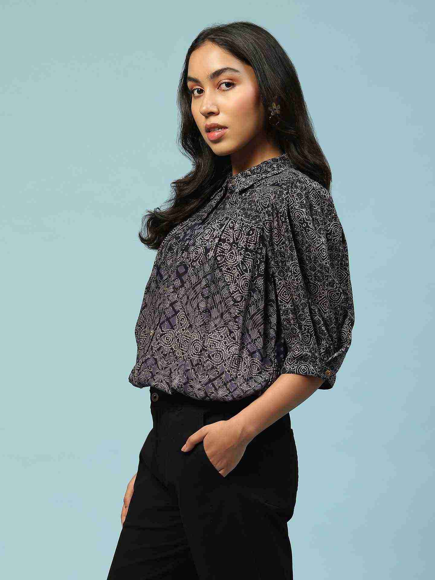 Navy Sui Dhaga Shirt
