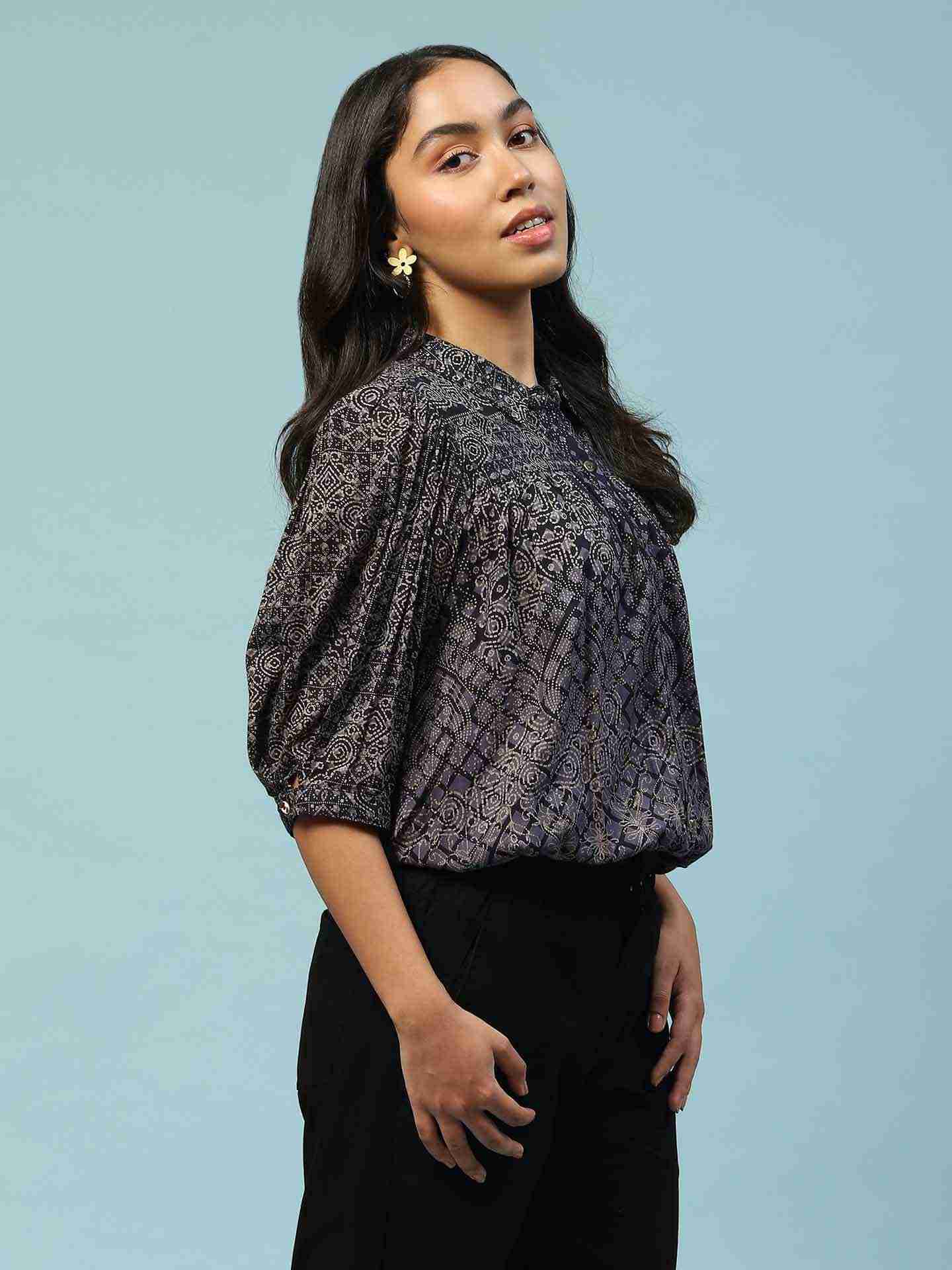 Navy Sui Dhaga Shirt