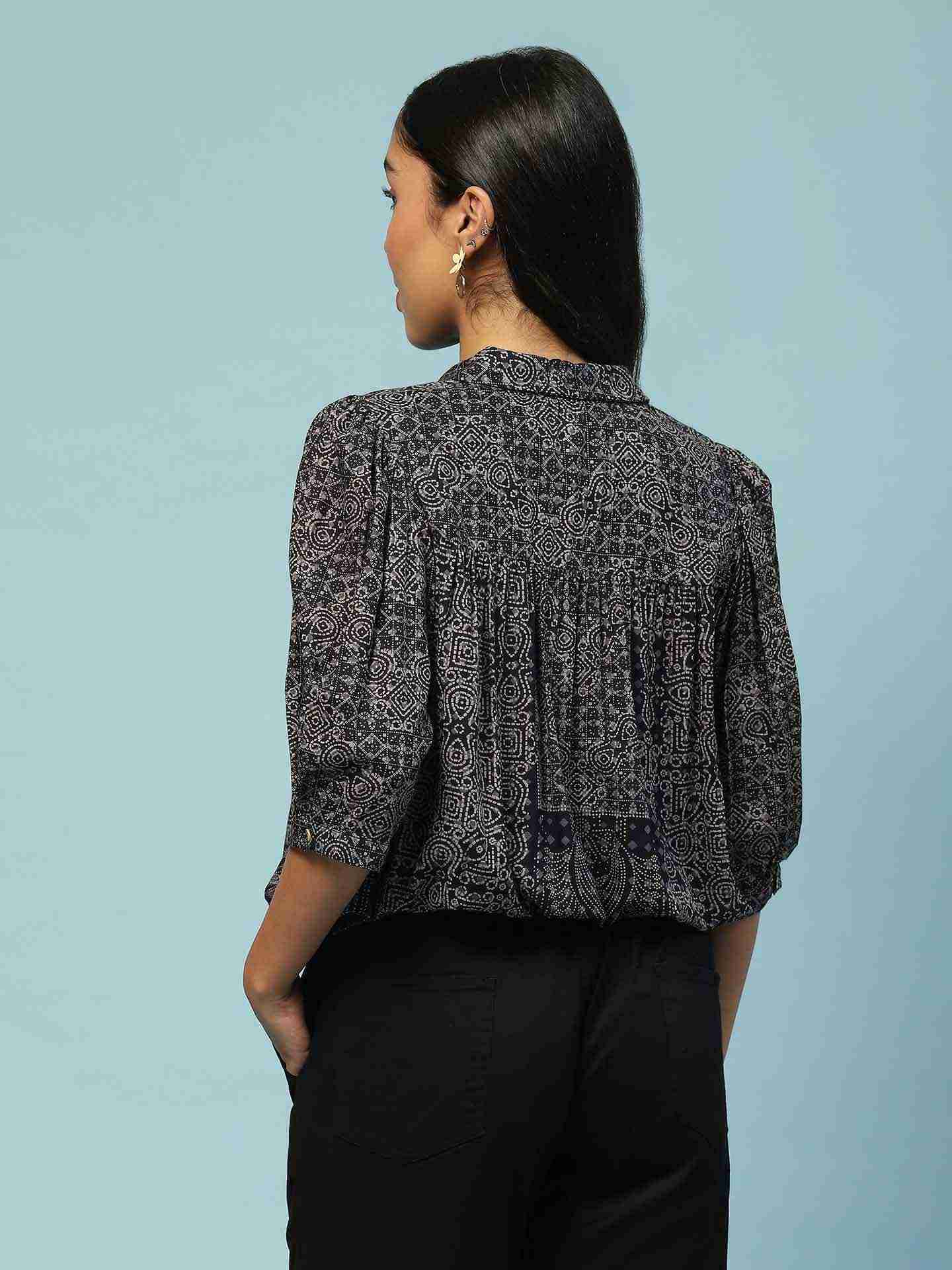 Navy Sui Dhaga Shirt