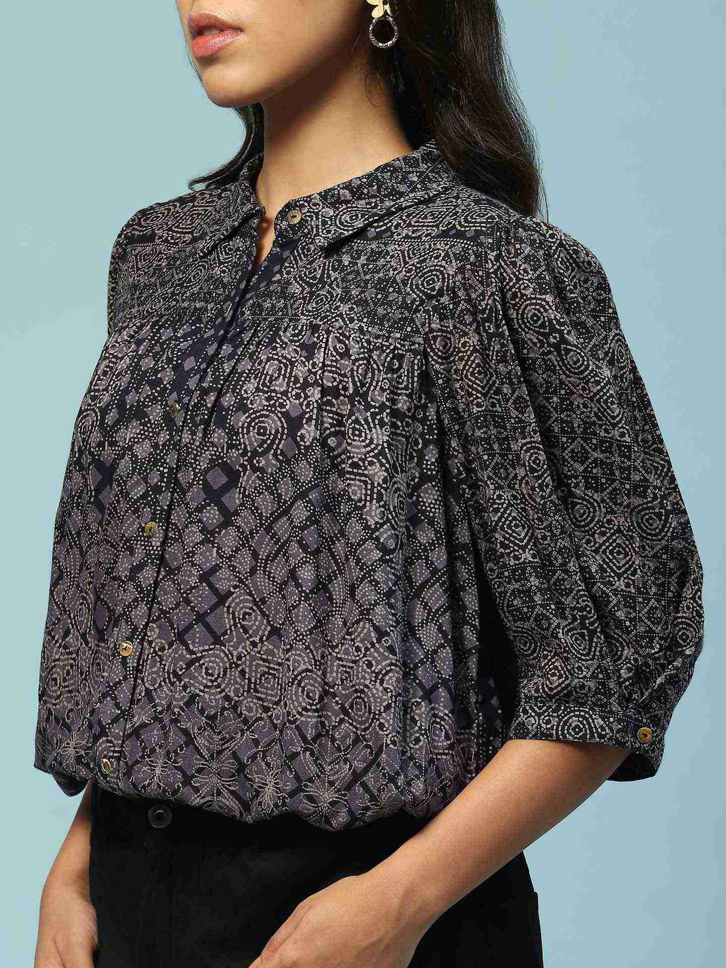 Navy Sui Dhaga Shirt