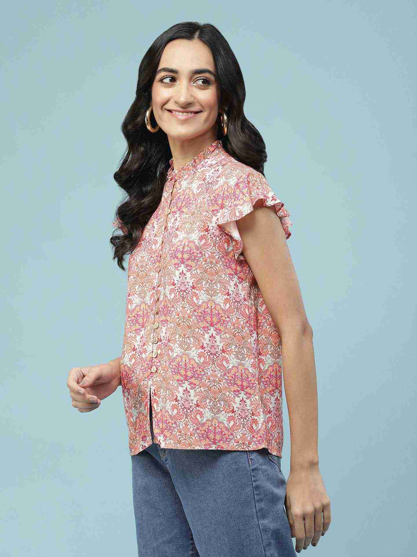 Pink Islamic Butti Shirt