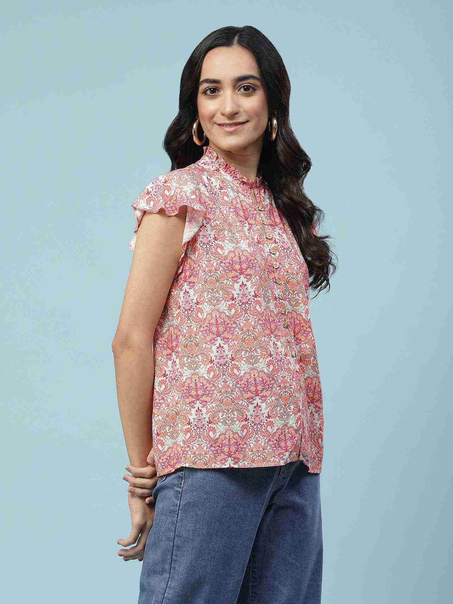 Pink Islamic Butti Shirt