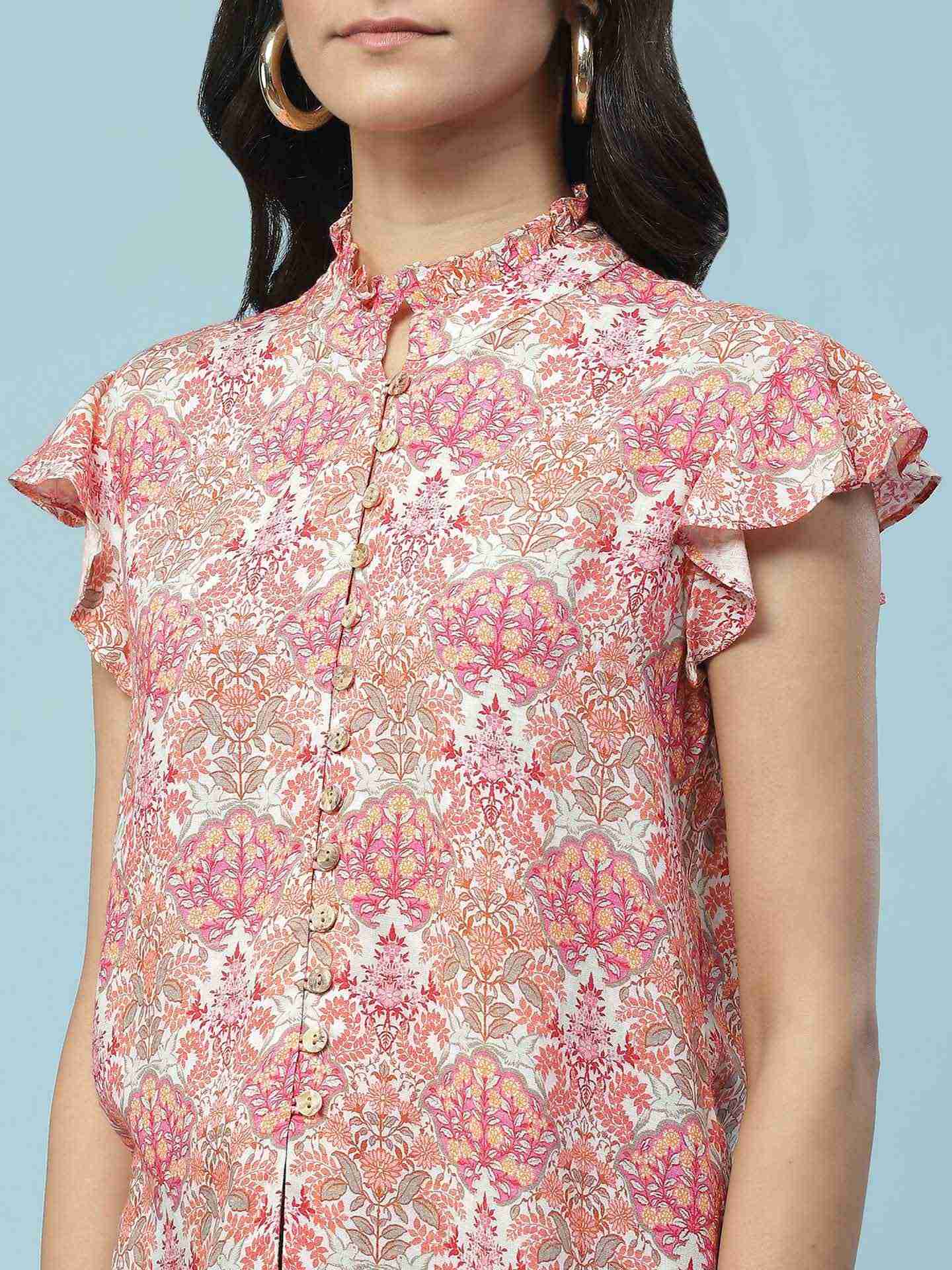 Pink Islamic Butti Shirt