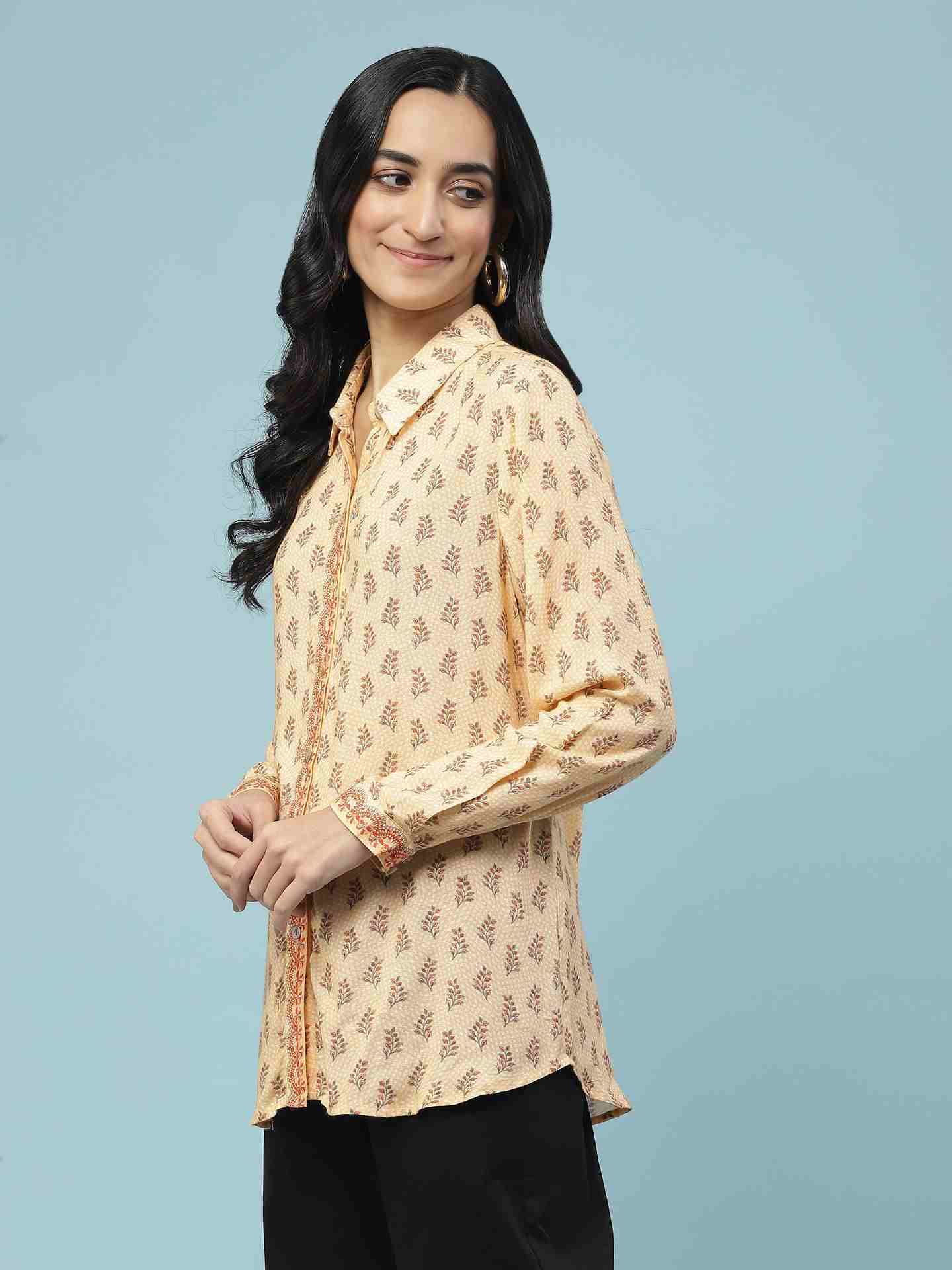 Yellow Kalamkari Shirt