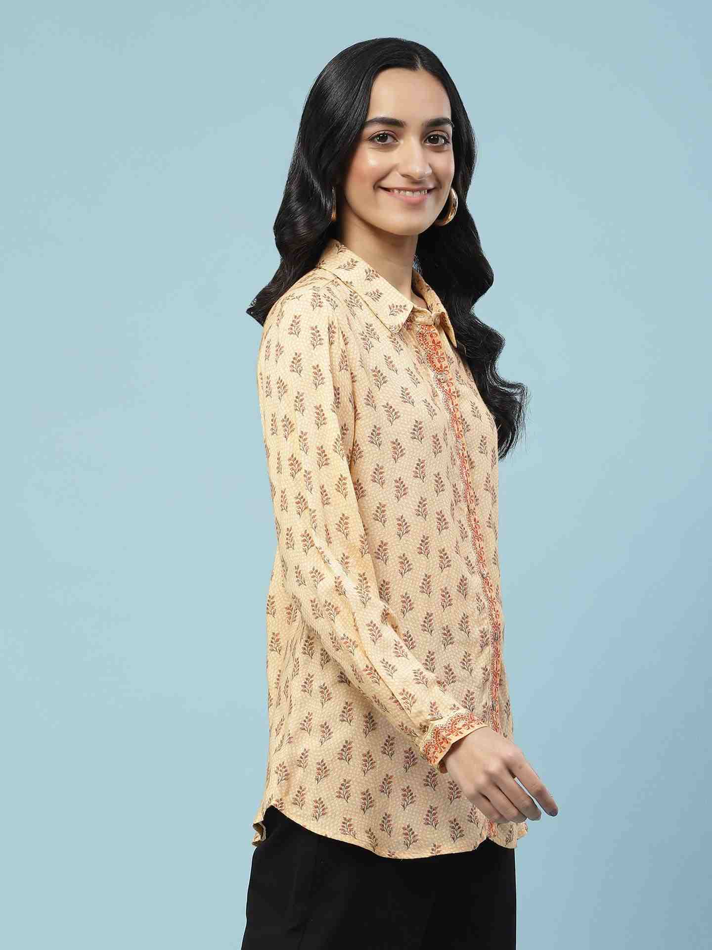 Yellow Kalamkari Shirt