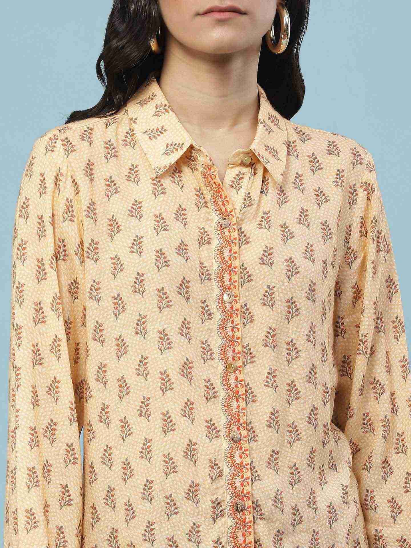Yellow Kalamkari Shirt