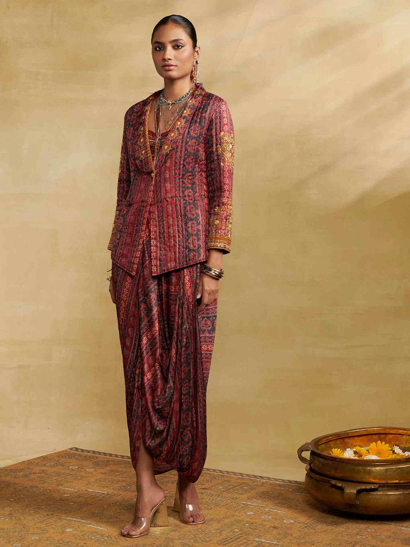 Burgandy Sarang Skirt Set
