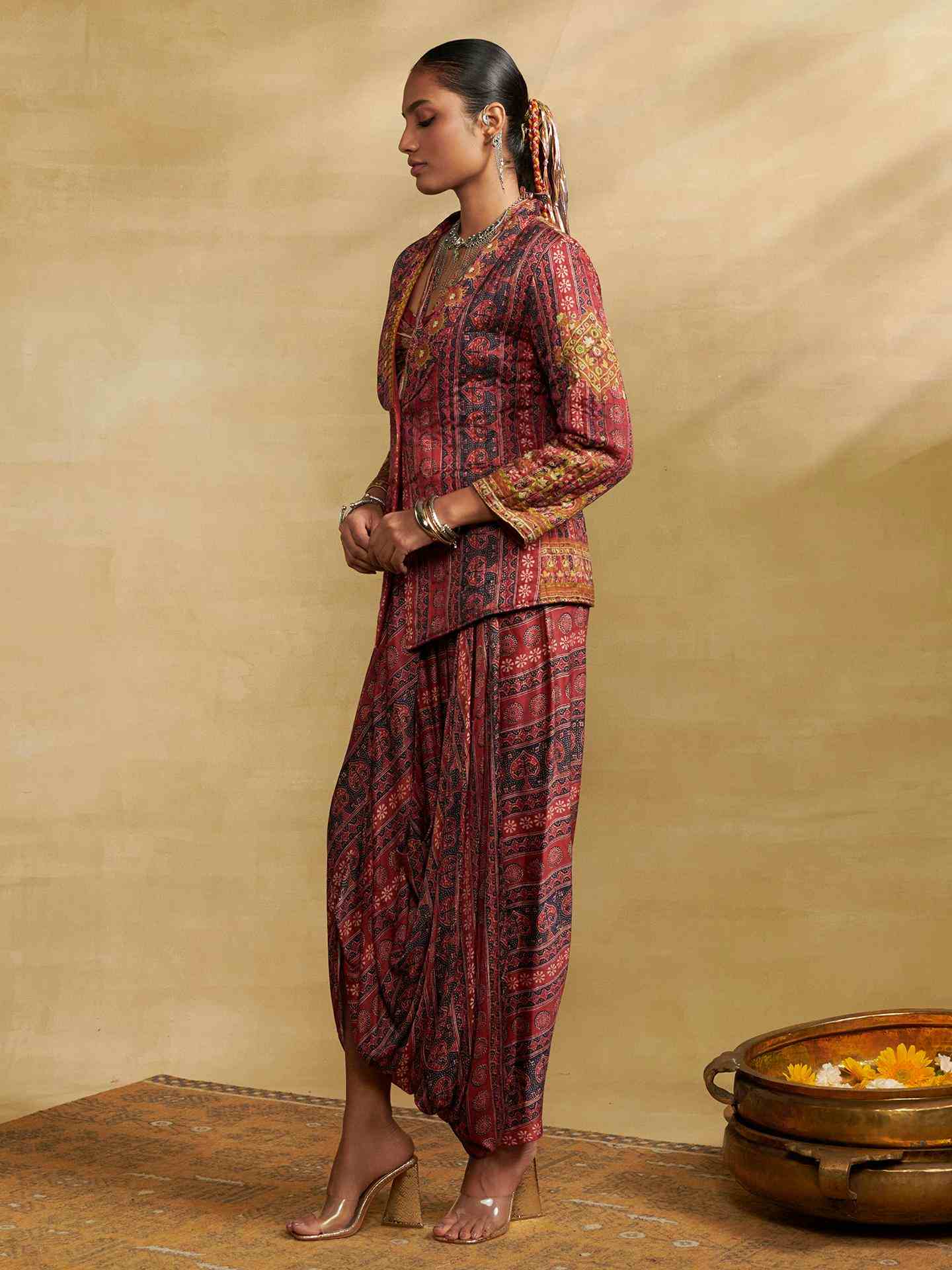 Burgandy Sarang Skirt Set