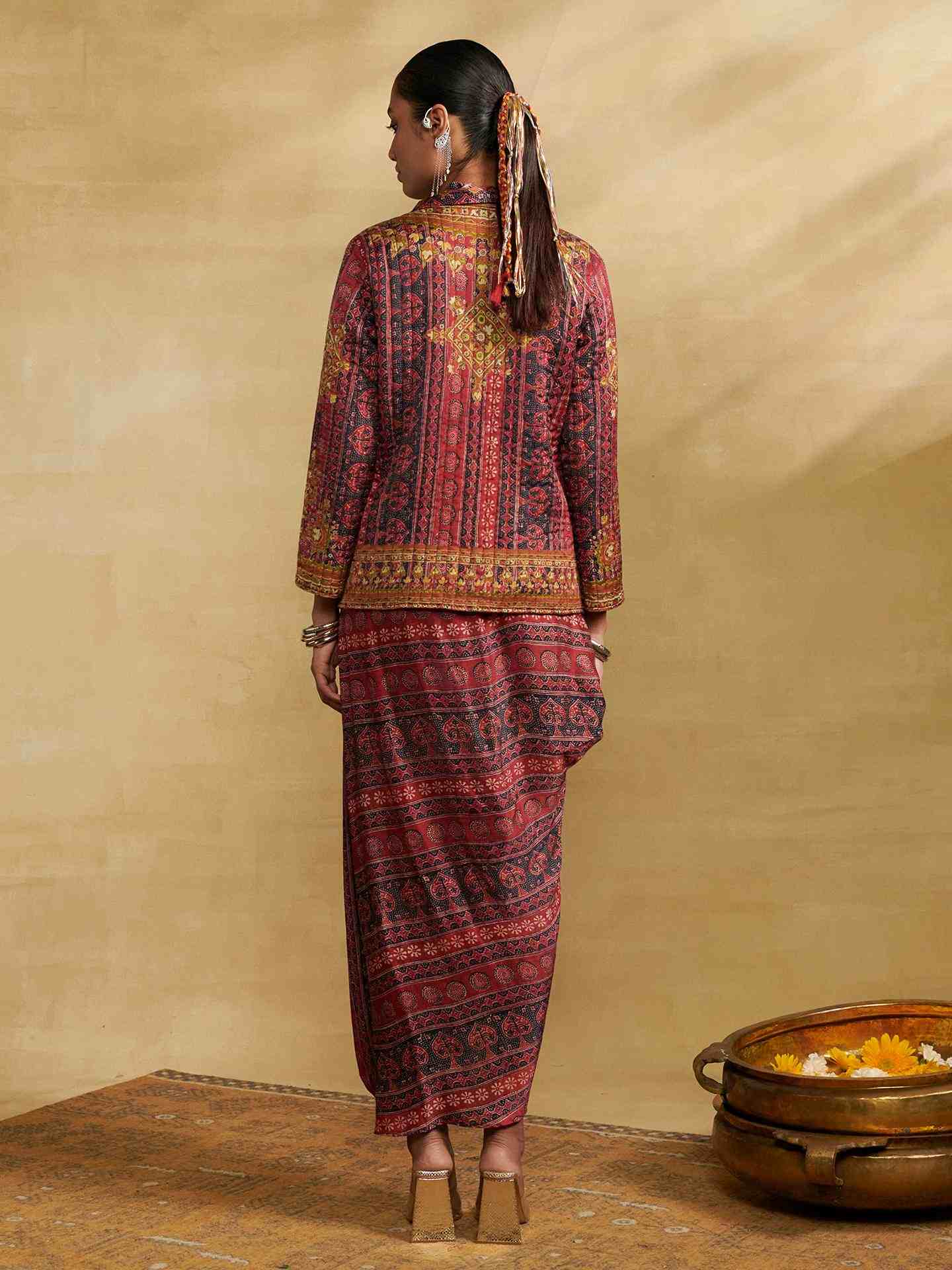 Burgandy Sarang Skirt Set