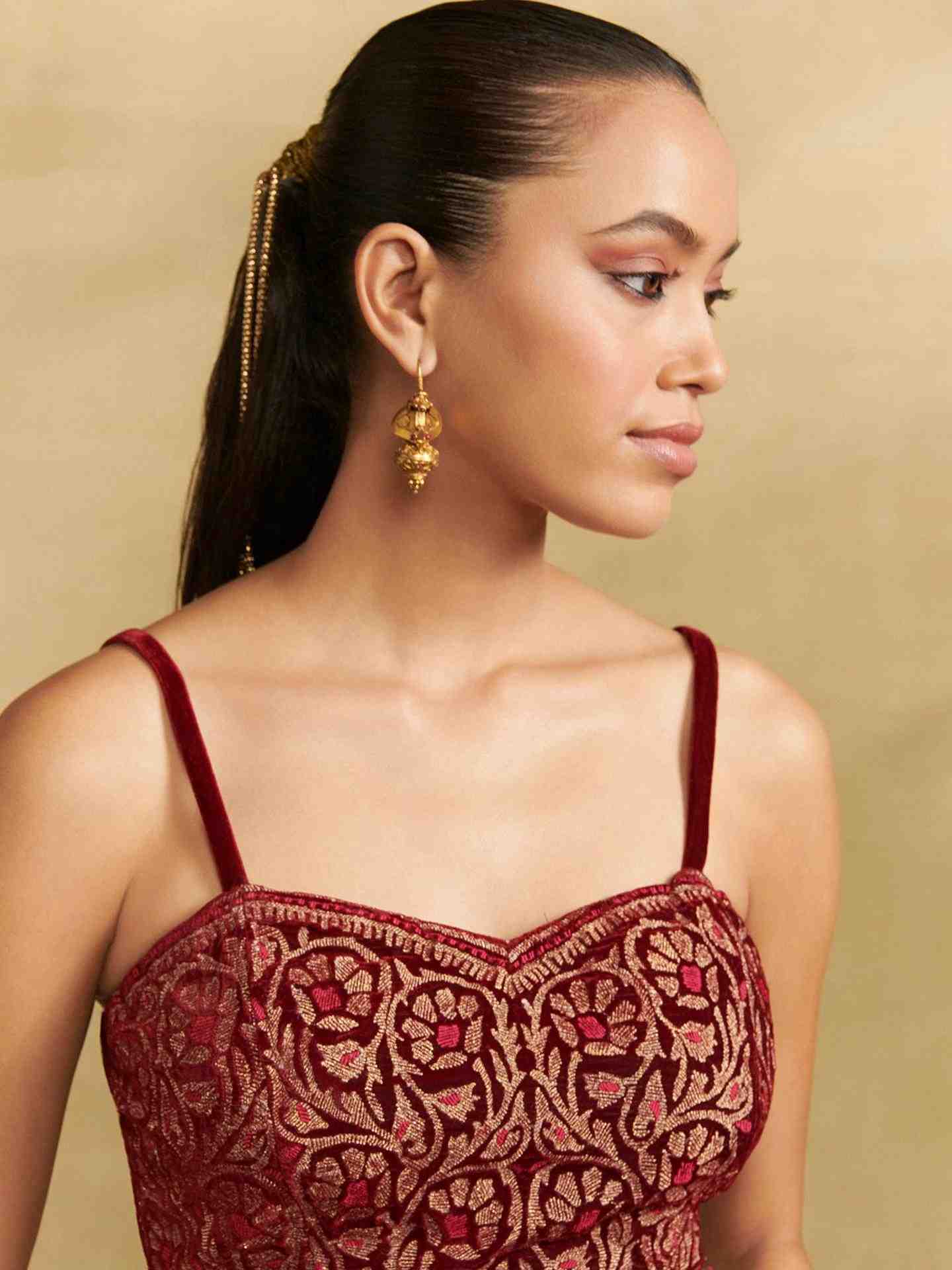 Burgandy Regal Affair Skirt Set