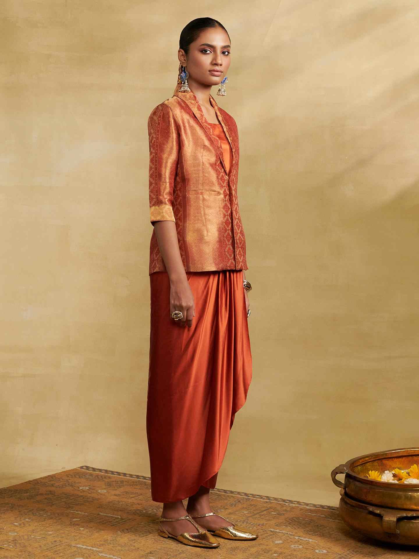 Rust Tissue Festive Skirt Set