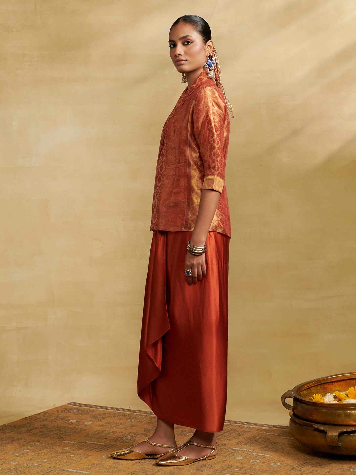Rust Tissue Festive Skirt Set