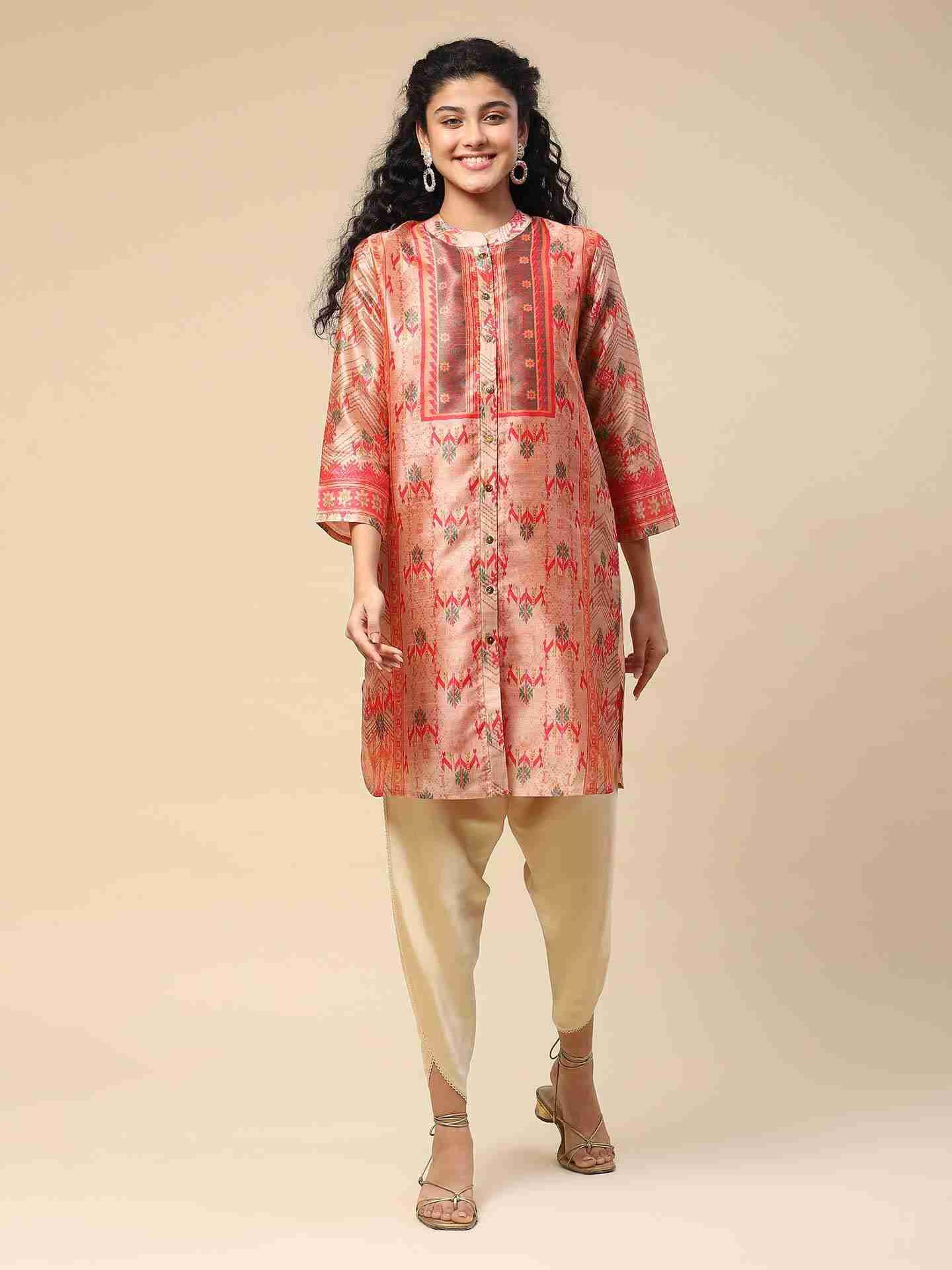 Off White Tapered Dhoti Pants