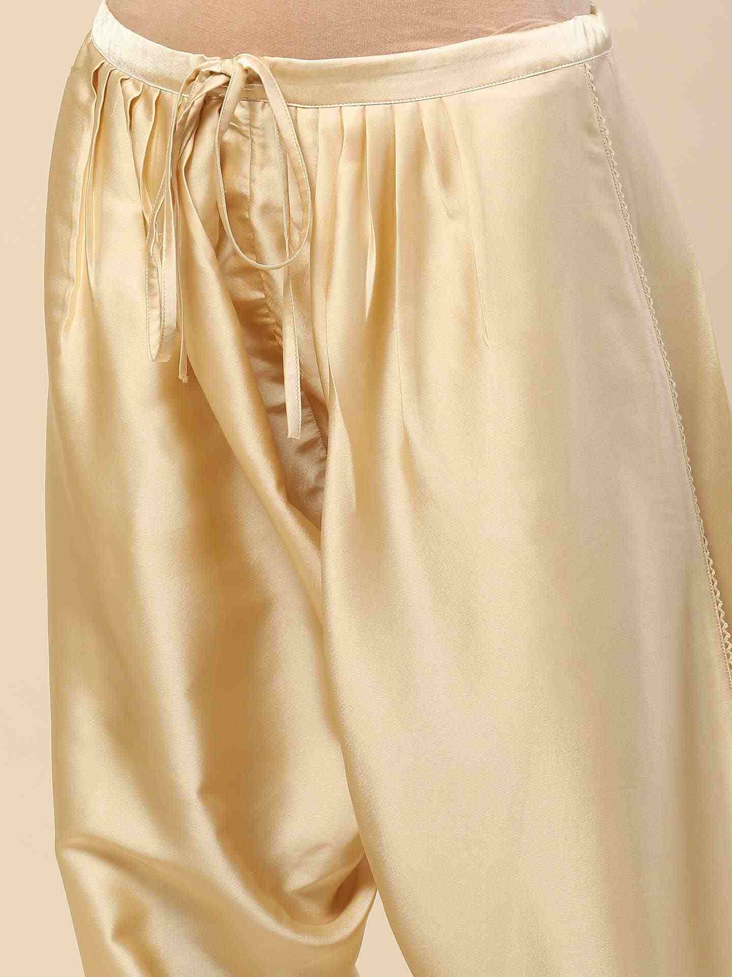 Off White Tapered Dhoti Pants