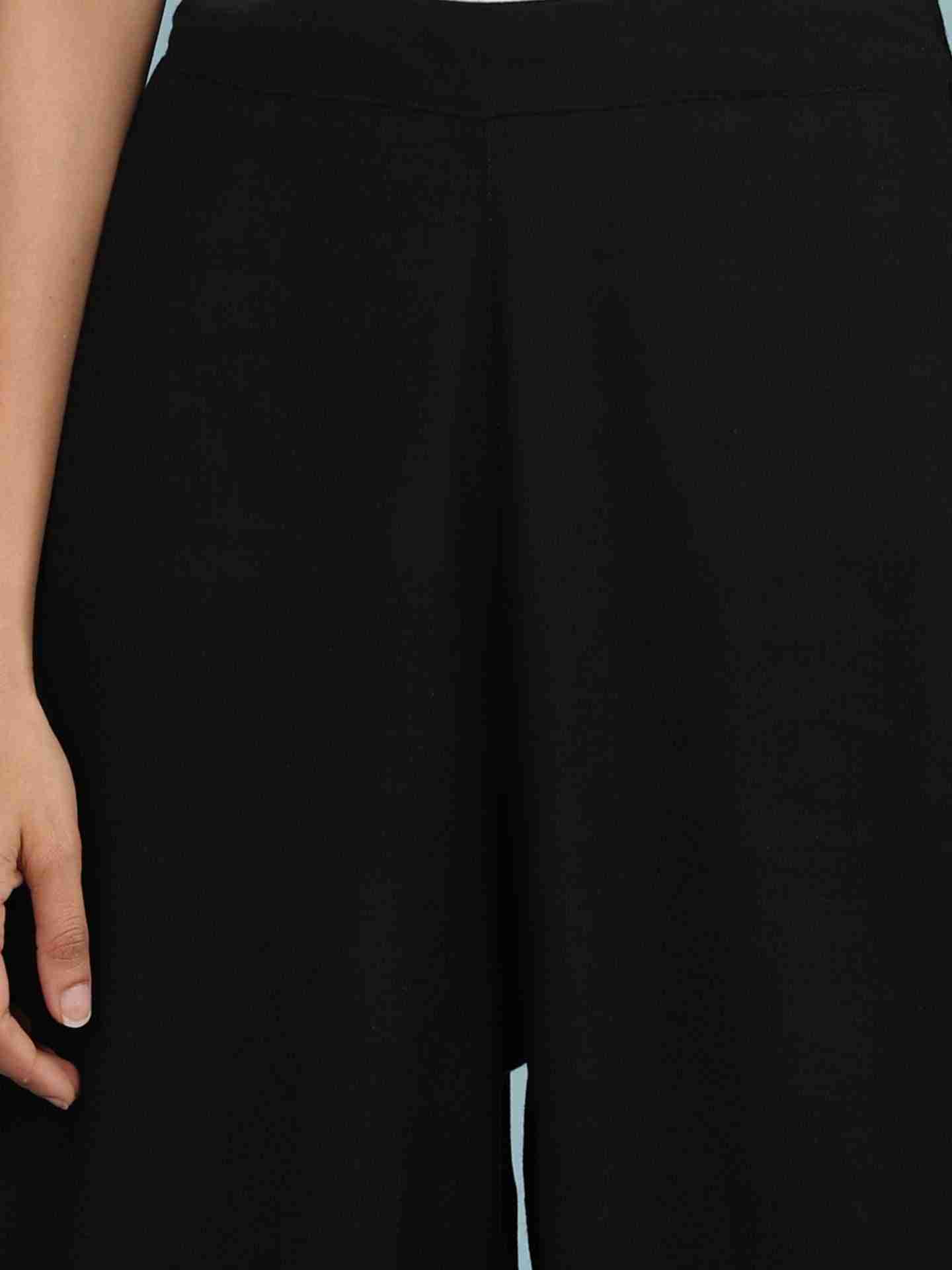 Black Solid Dhoti Pants