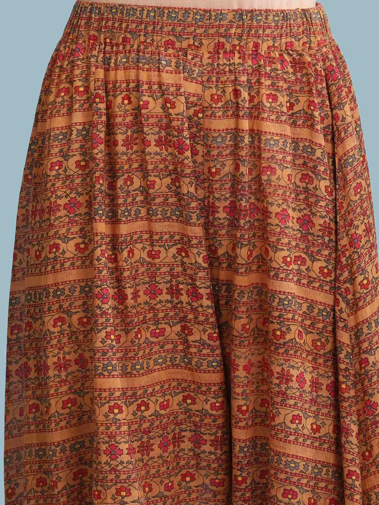 Brown Printed Dhoti Pants