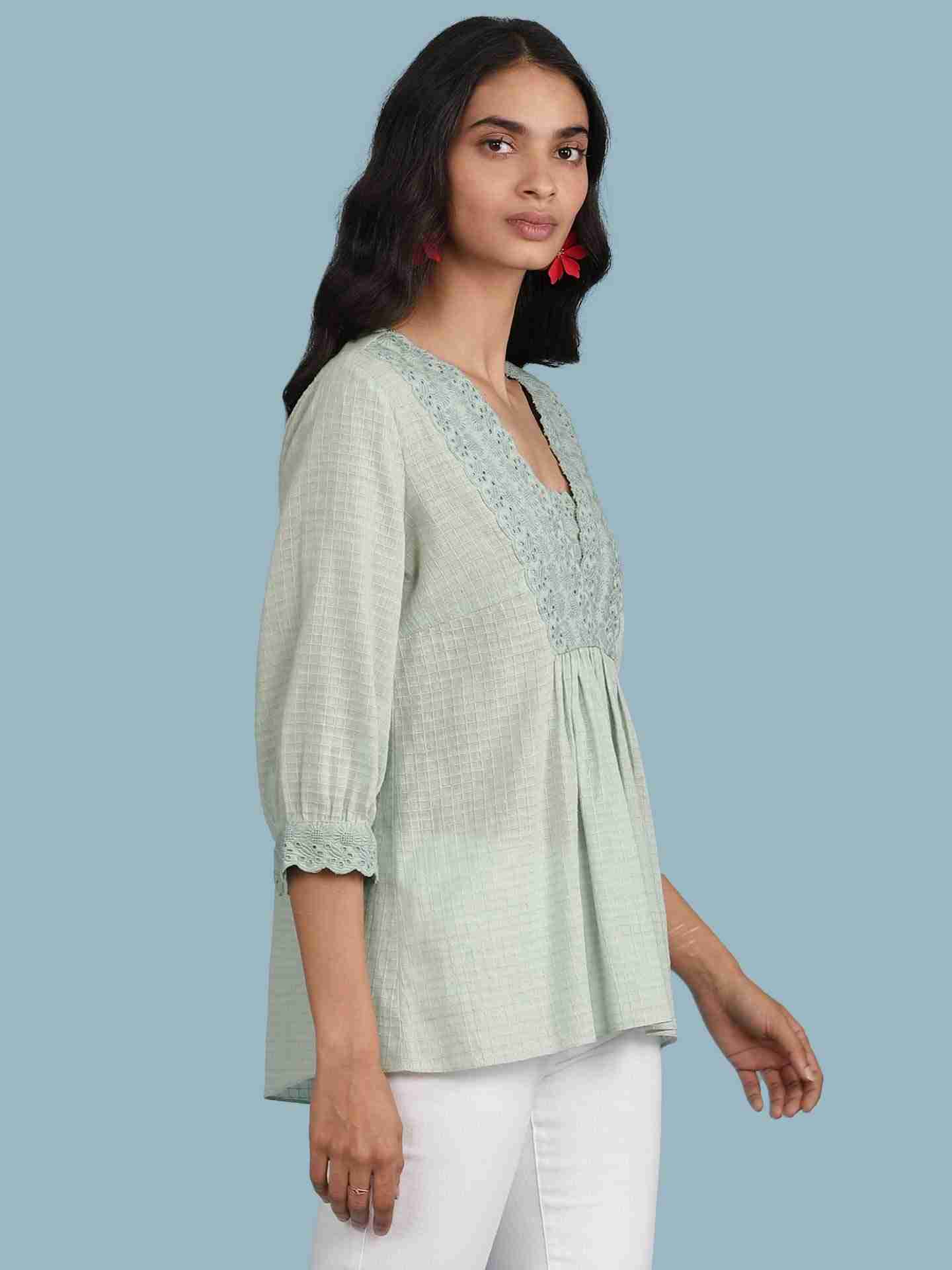 Green Kasa Solid Kurti
