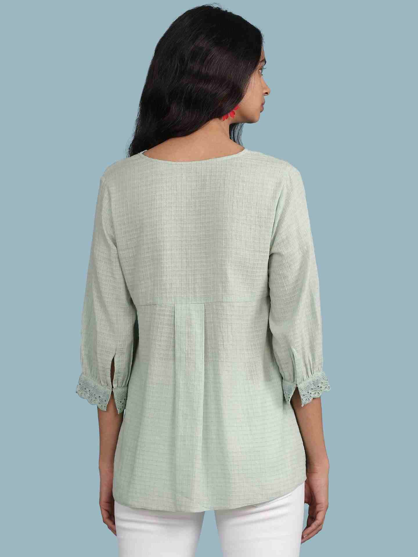 Green Kasa Solid Kurti