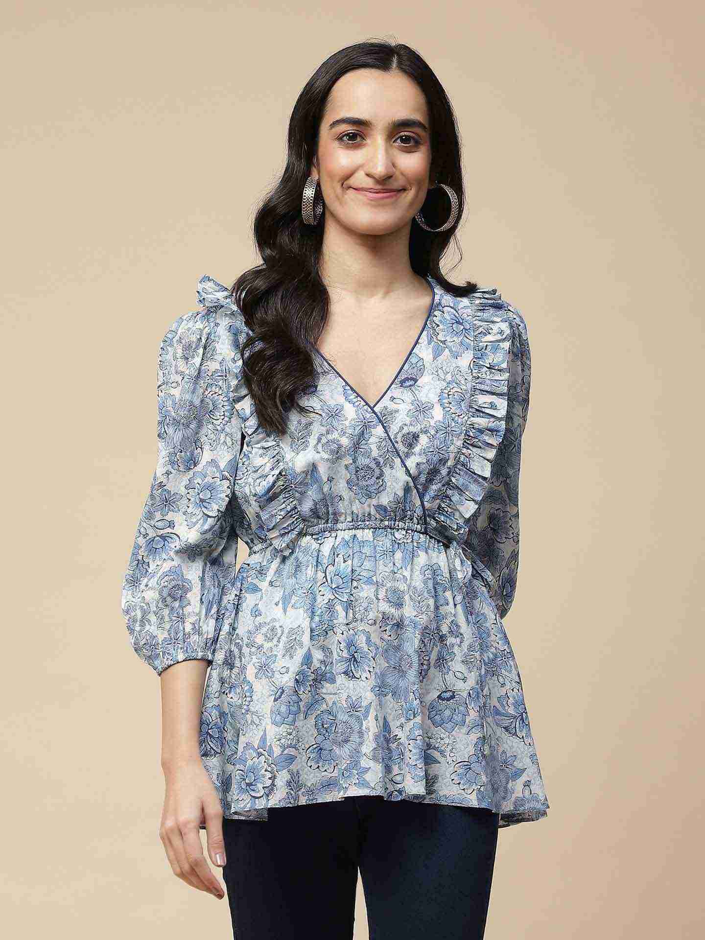 Blue Suhani Tiered Top