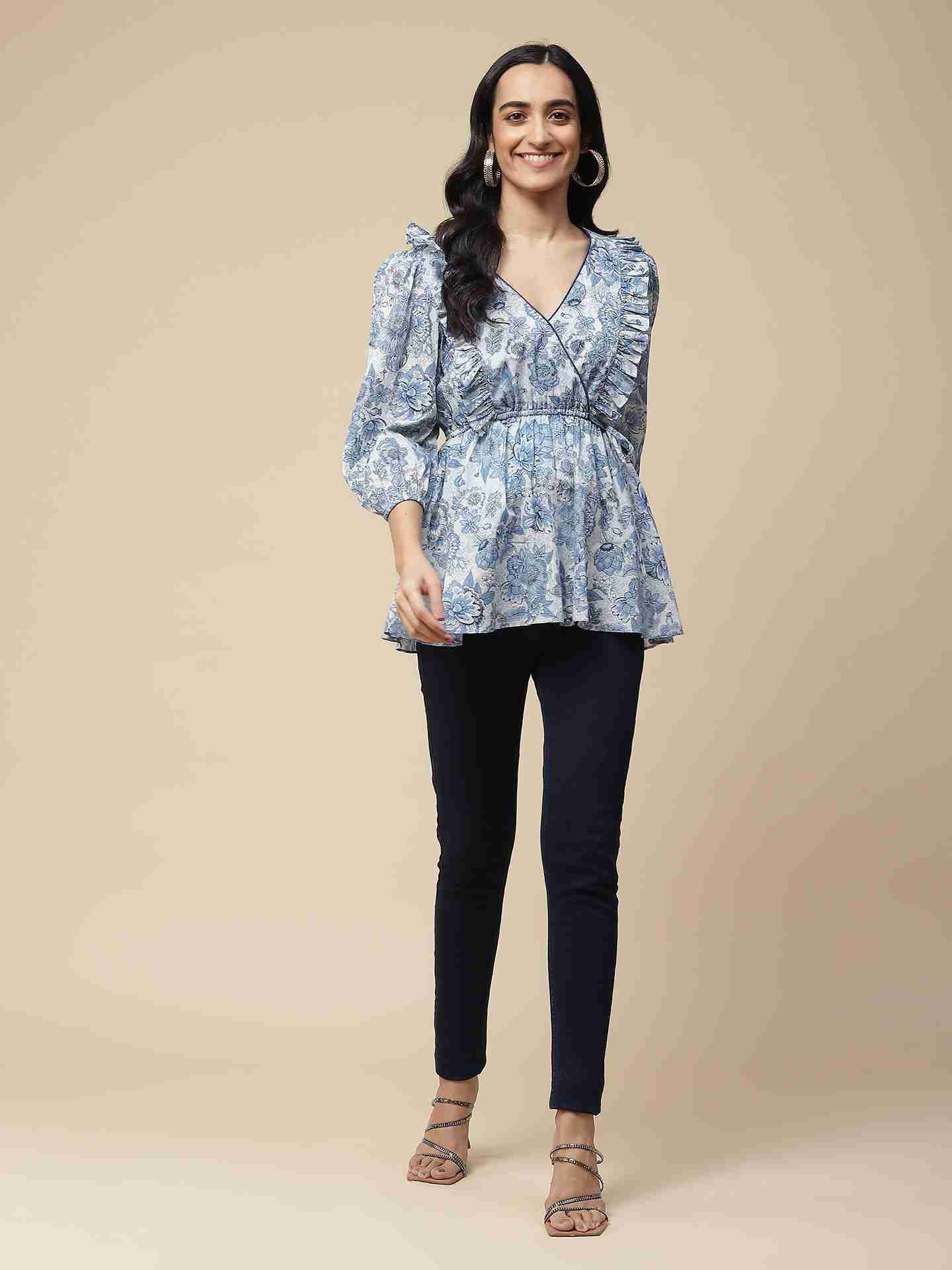Blue Suhani Tiered Top