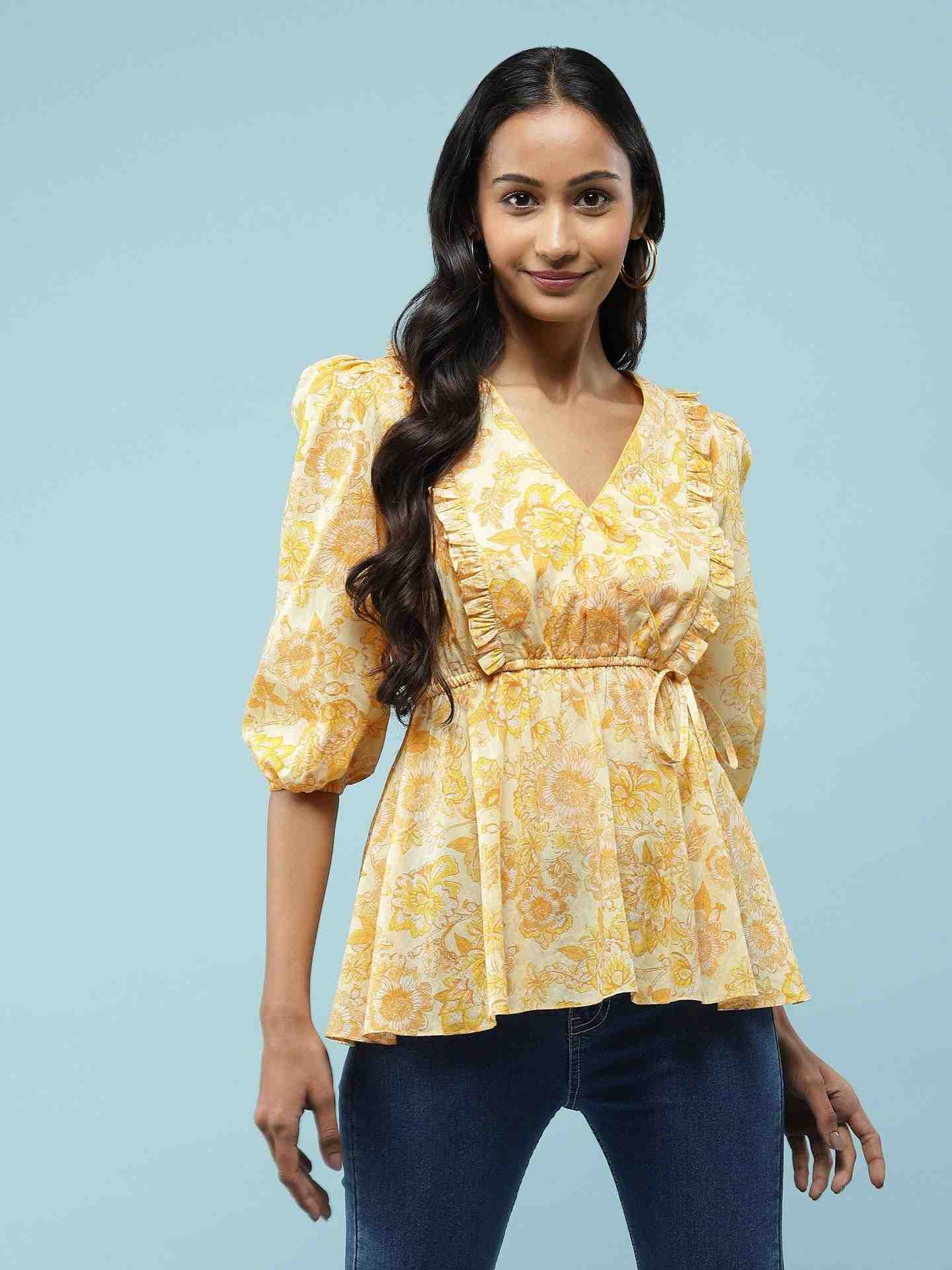 Yellow Suhani Tiered Top