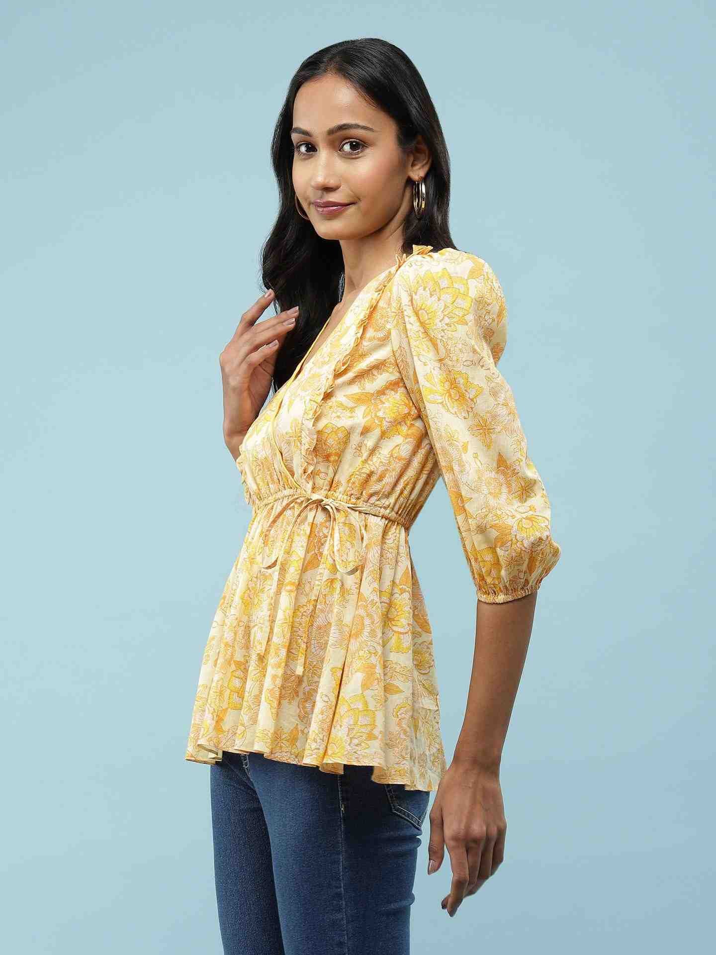 Yellow Suhani Tiered Top