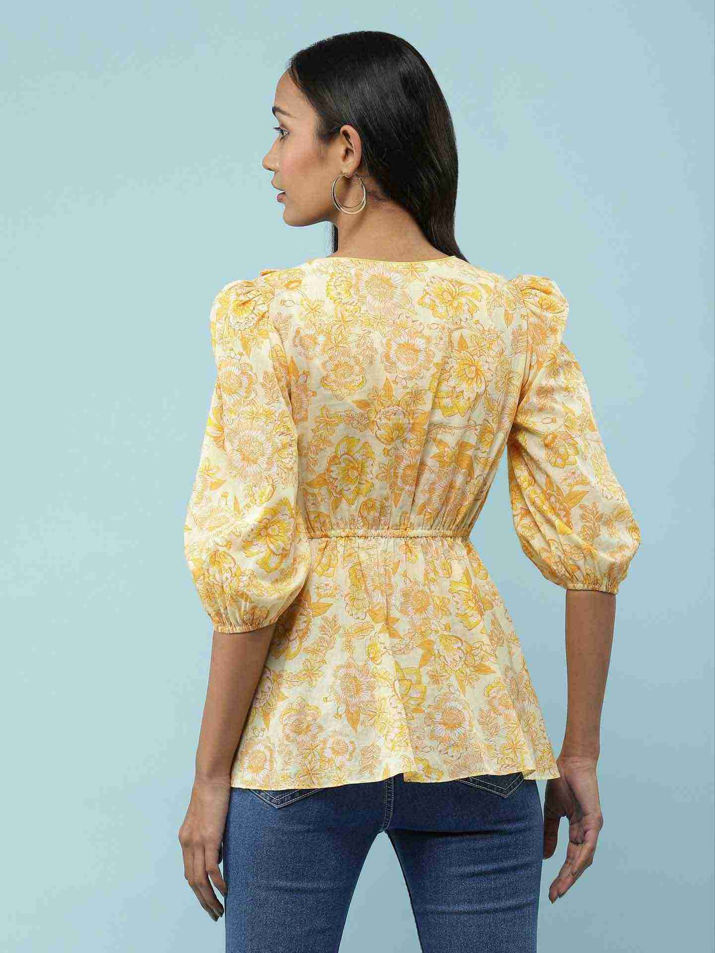 Yellow Suhani Tiered Top