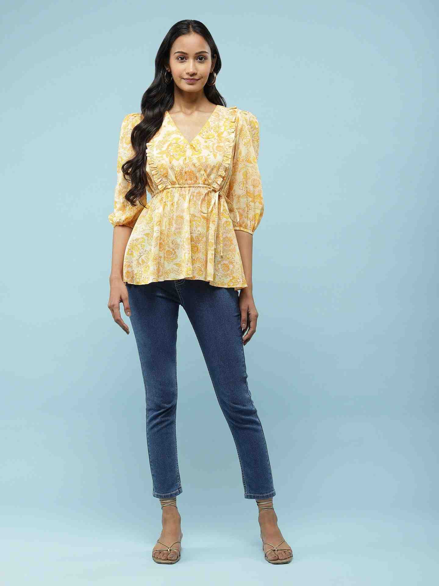 Yellow Suhani Tiered Top